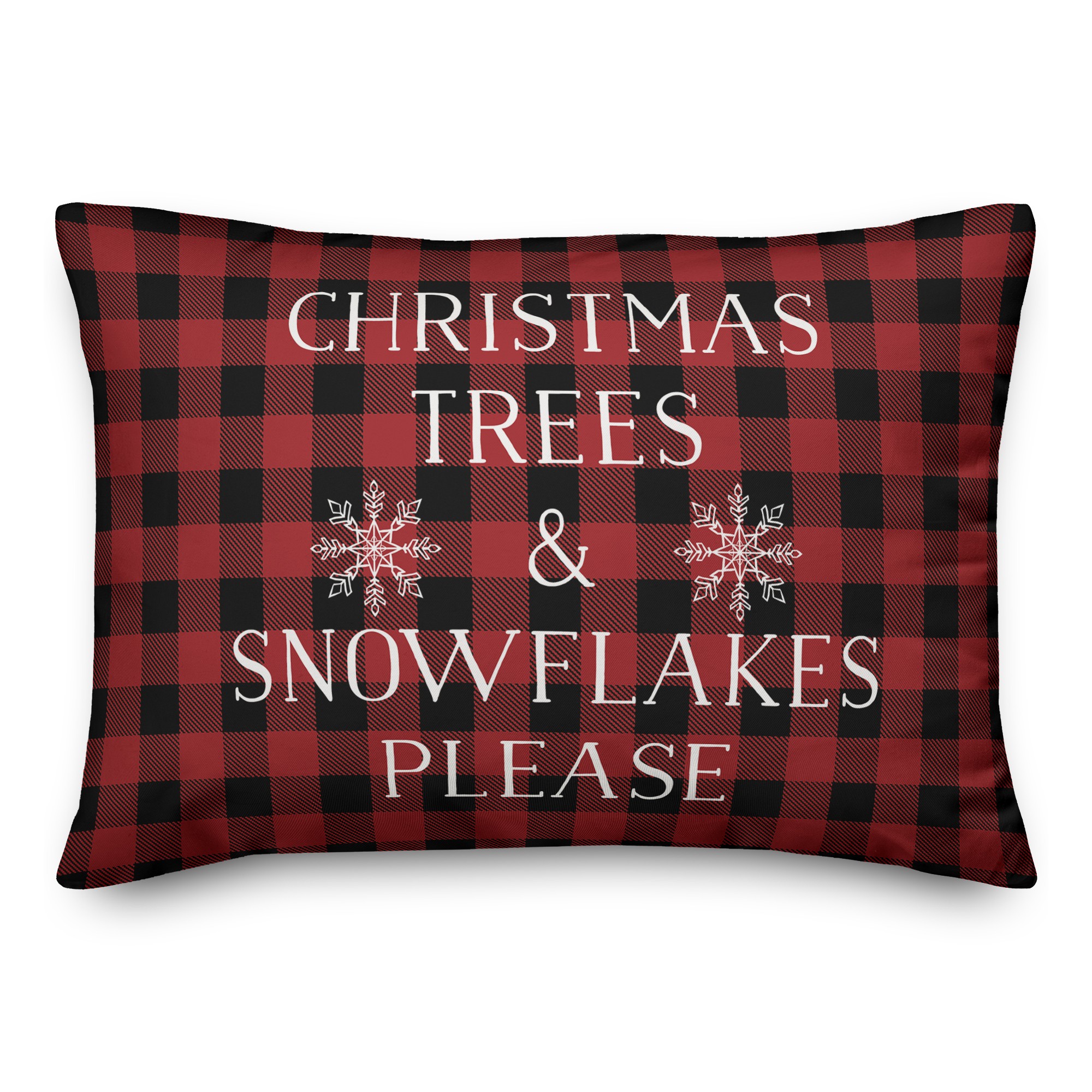 Christmas Trees Snowflakes Please 14x20 Spun Poly Pillow