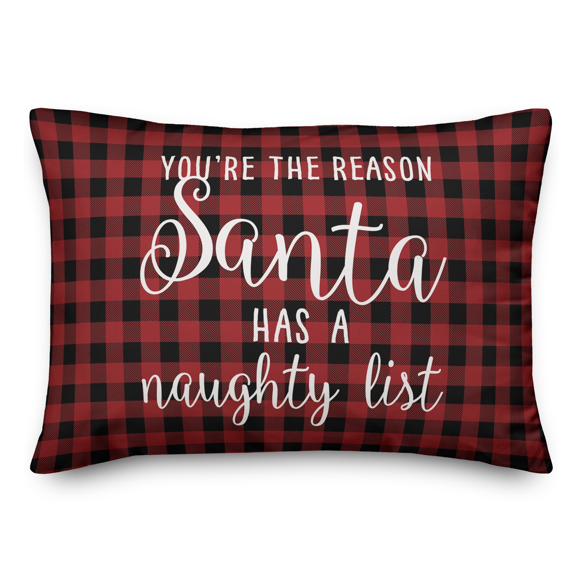 Santa Naughty List 14x20 Spun Poly Pillow