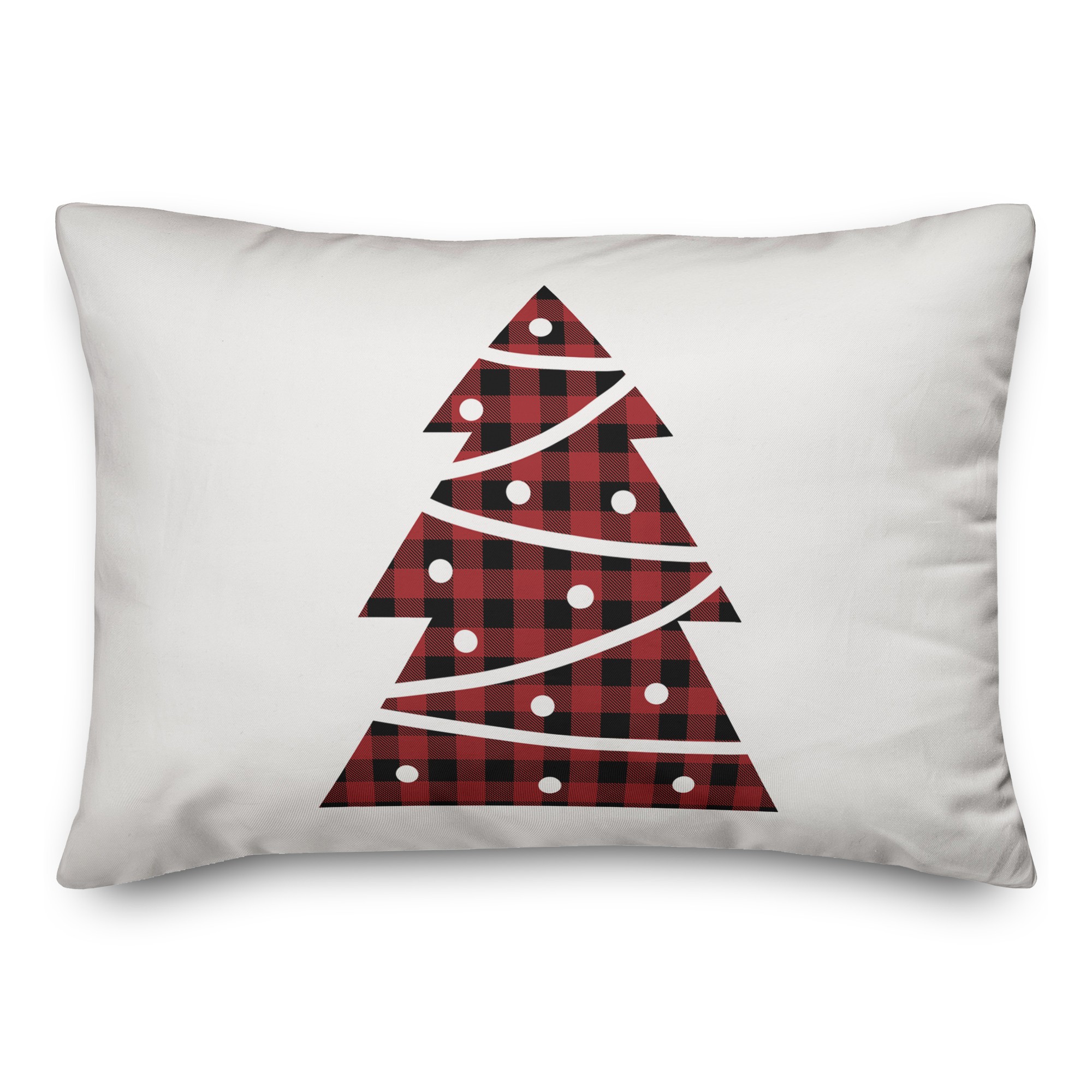 Simple Christmas Tree Plaid 14x20 Spun Poly Pillow
