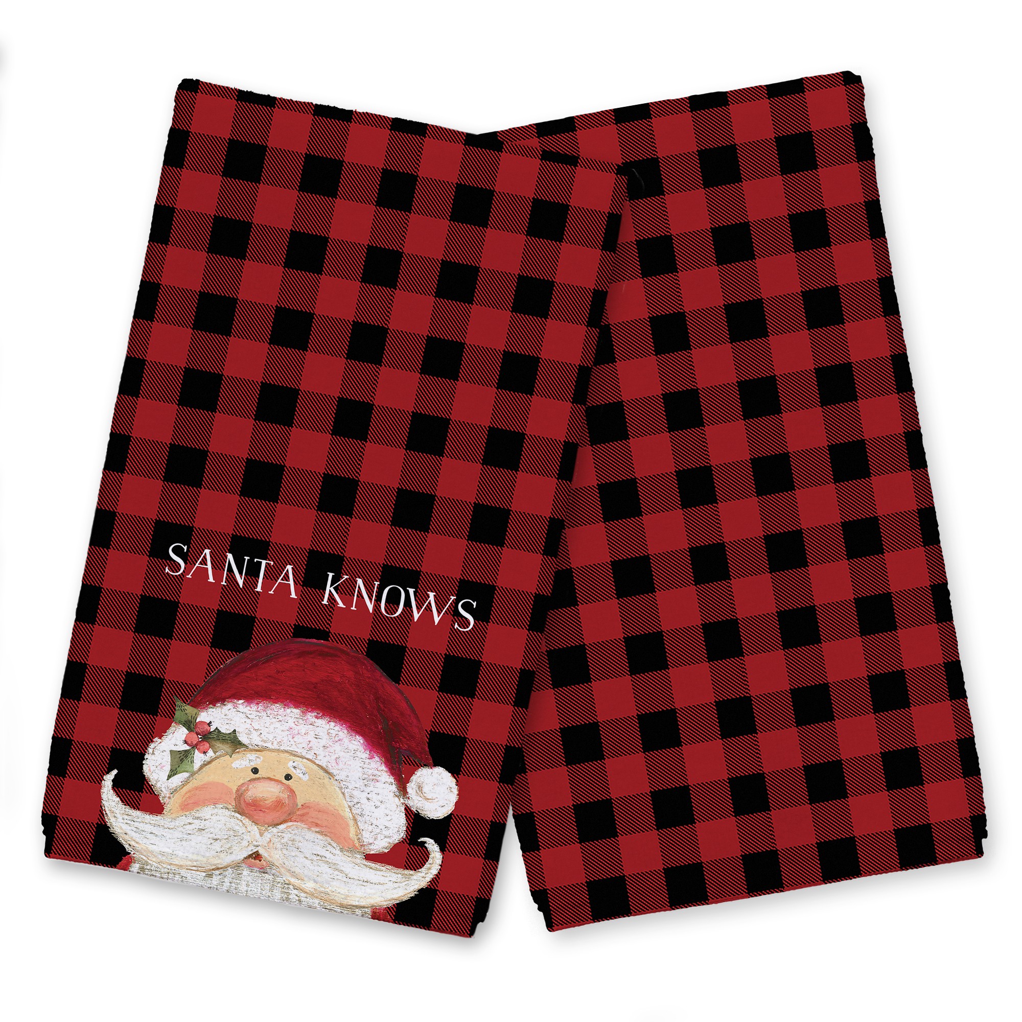 Santa Knows on Plaid Textiles Collection
