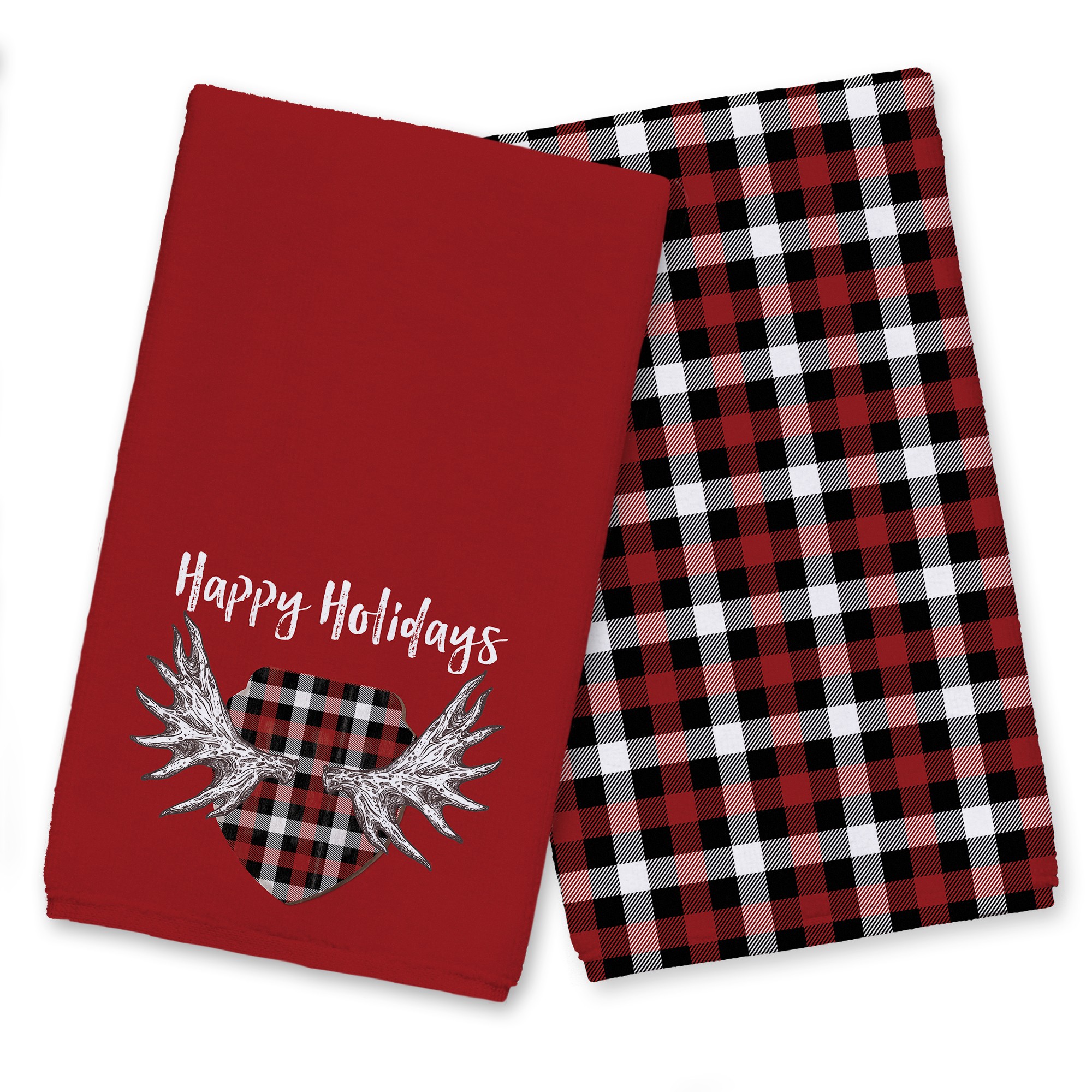 Happy Holidays Moose Antlers Textiles Collection