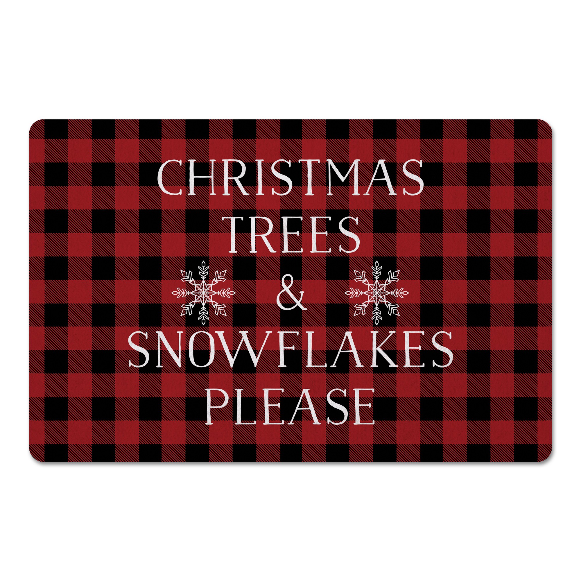 Christmas Trees Snowflakes Please 27x18 Floor Mat