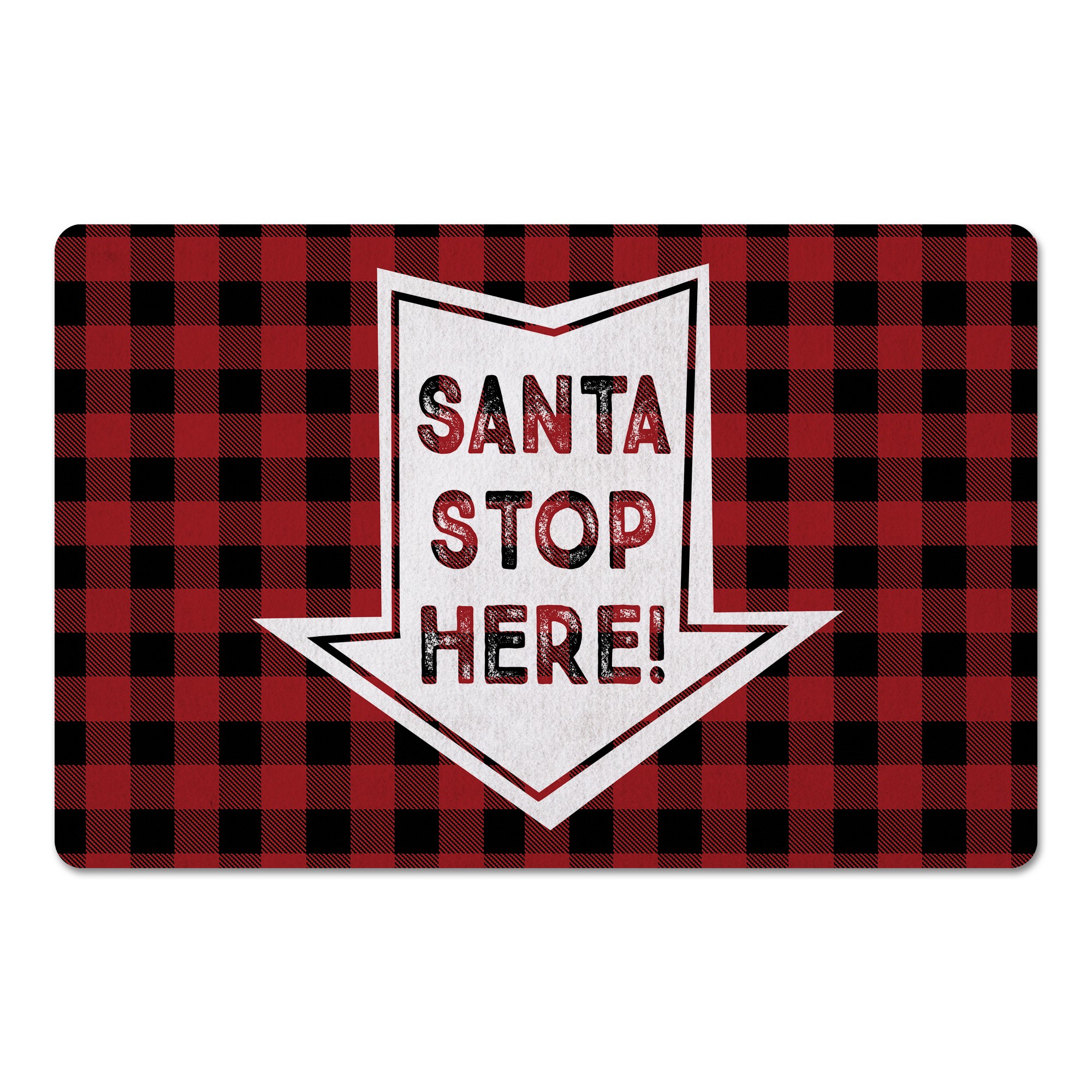 Santa Stop Here Arrow 27x18 Floor Mat