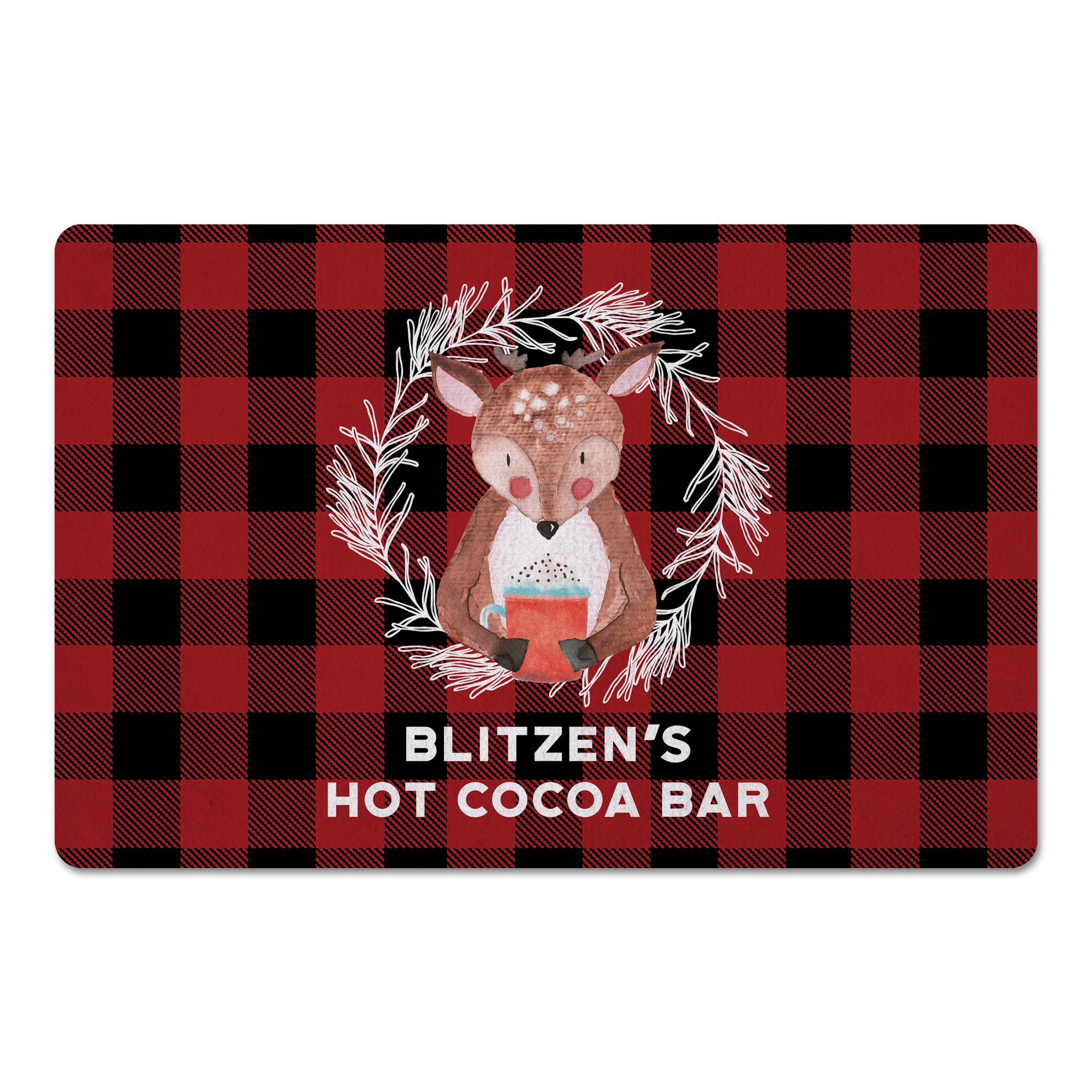 Reindeer Hot Cocoa Bar 27x18 Floor Mat