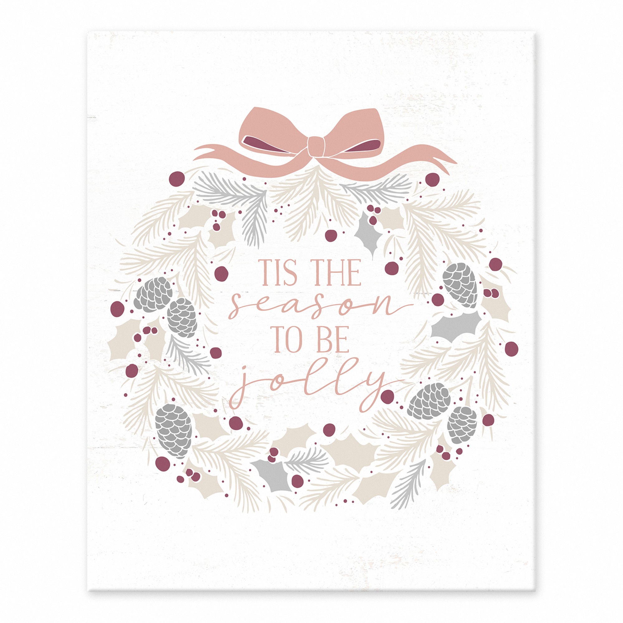 Tis the Season to be Jolly Wreath 8x10 Tabletop Canvas
