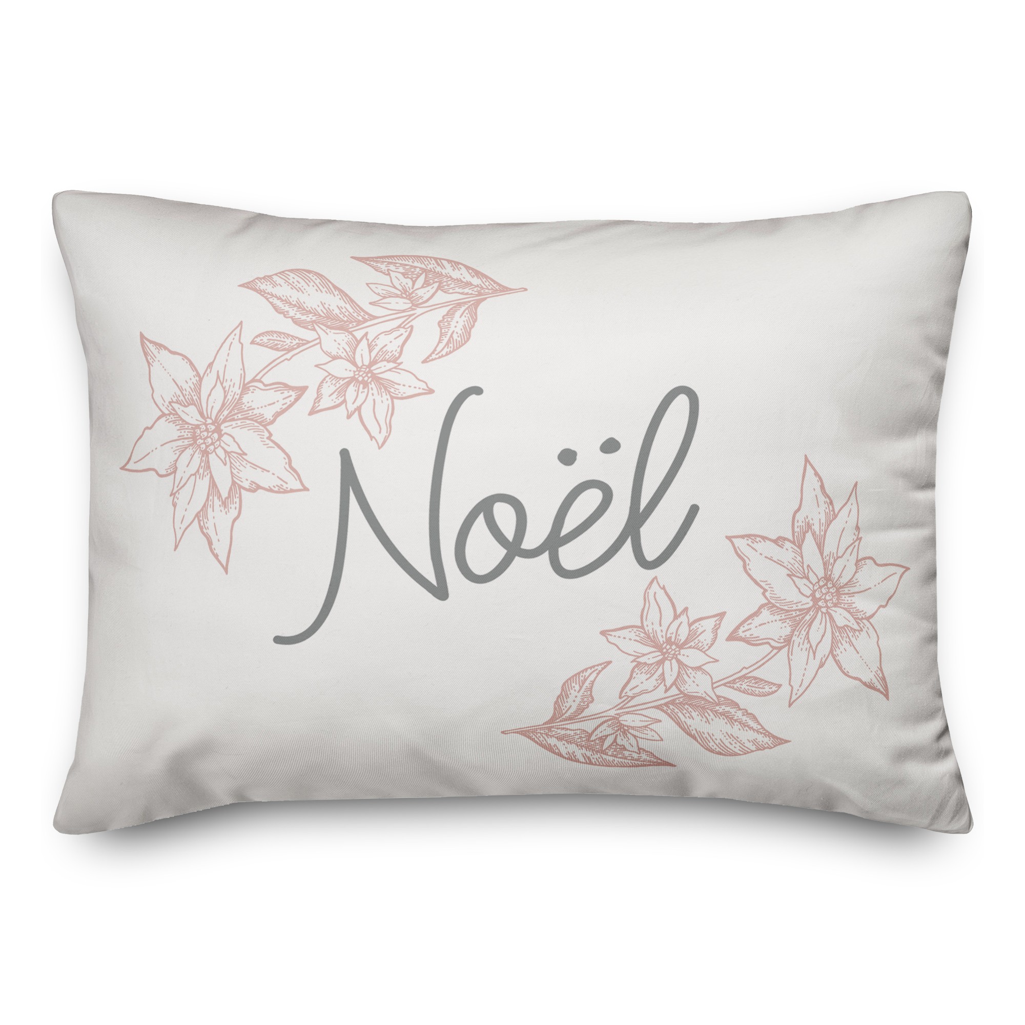 Noel Silver and Blush 14x20 Spun Poly Pillow