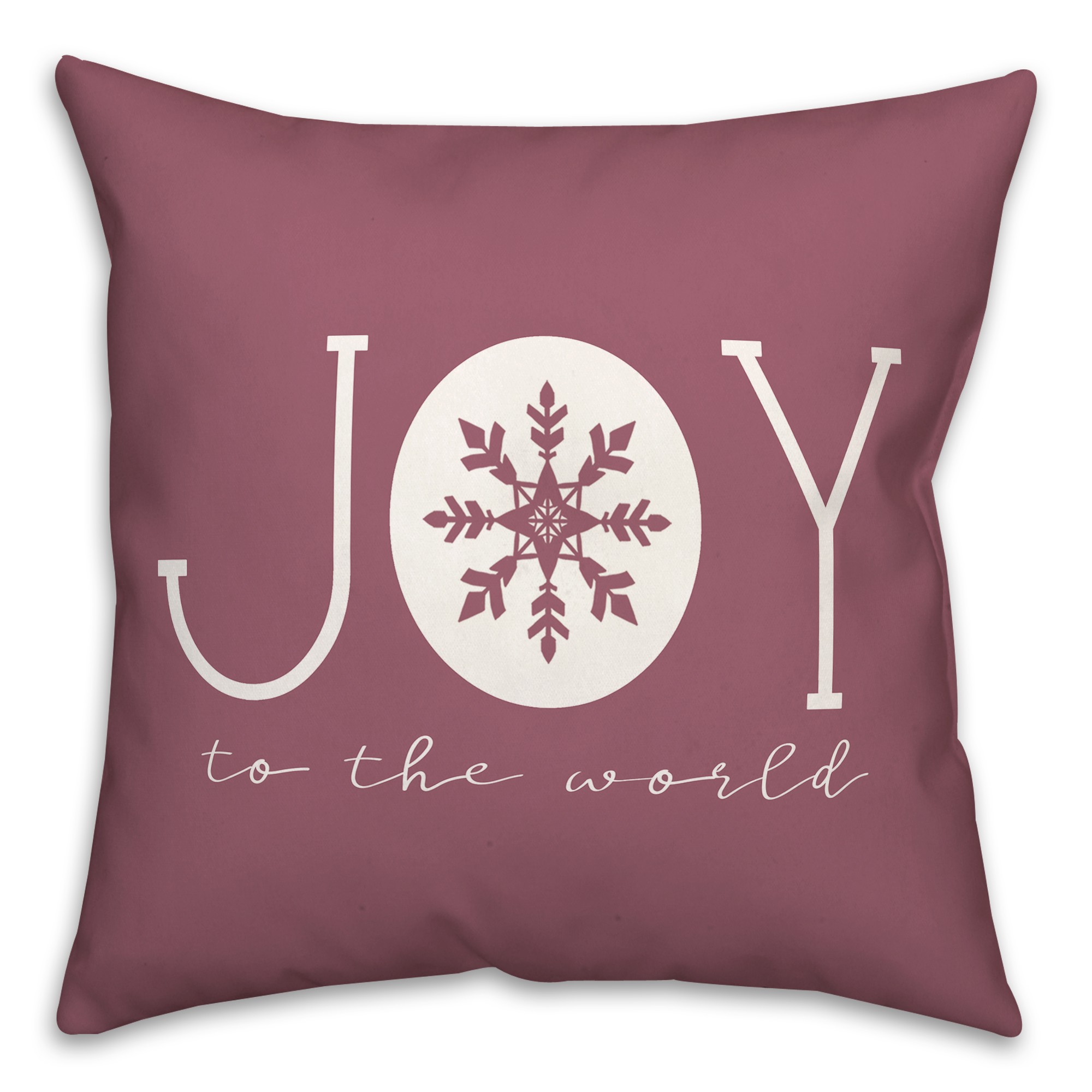 Joy to the World on Wine 18x18 Spun Poly Pillow