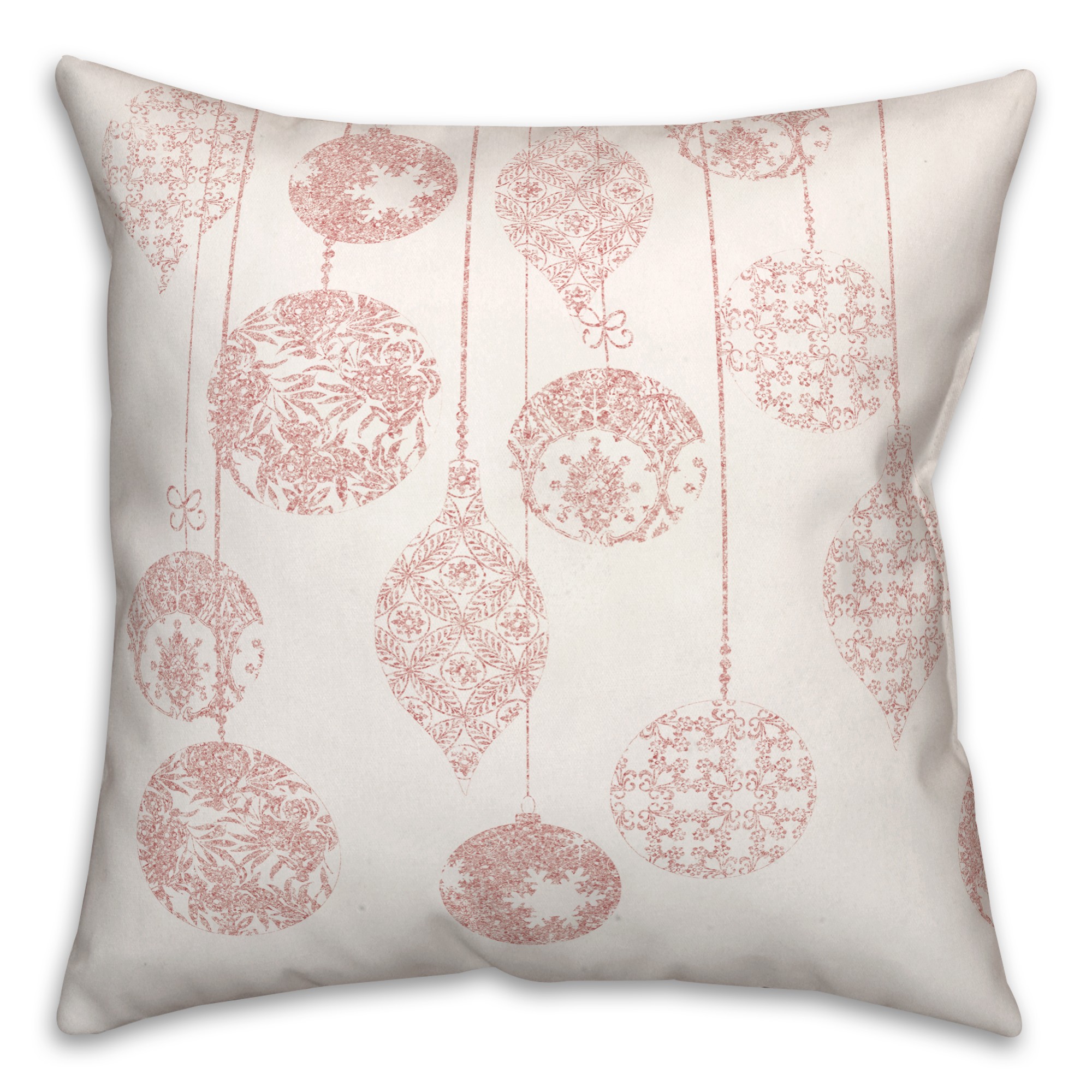 Sparkly Blush Ornaments 18x18 Spun Poly Pillow