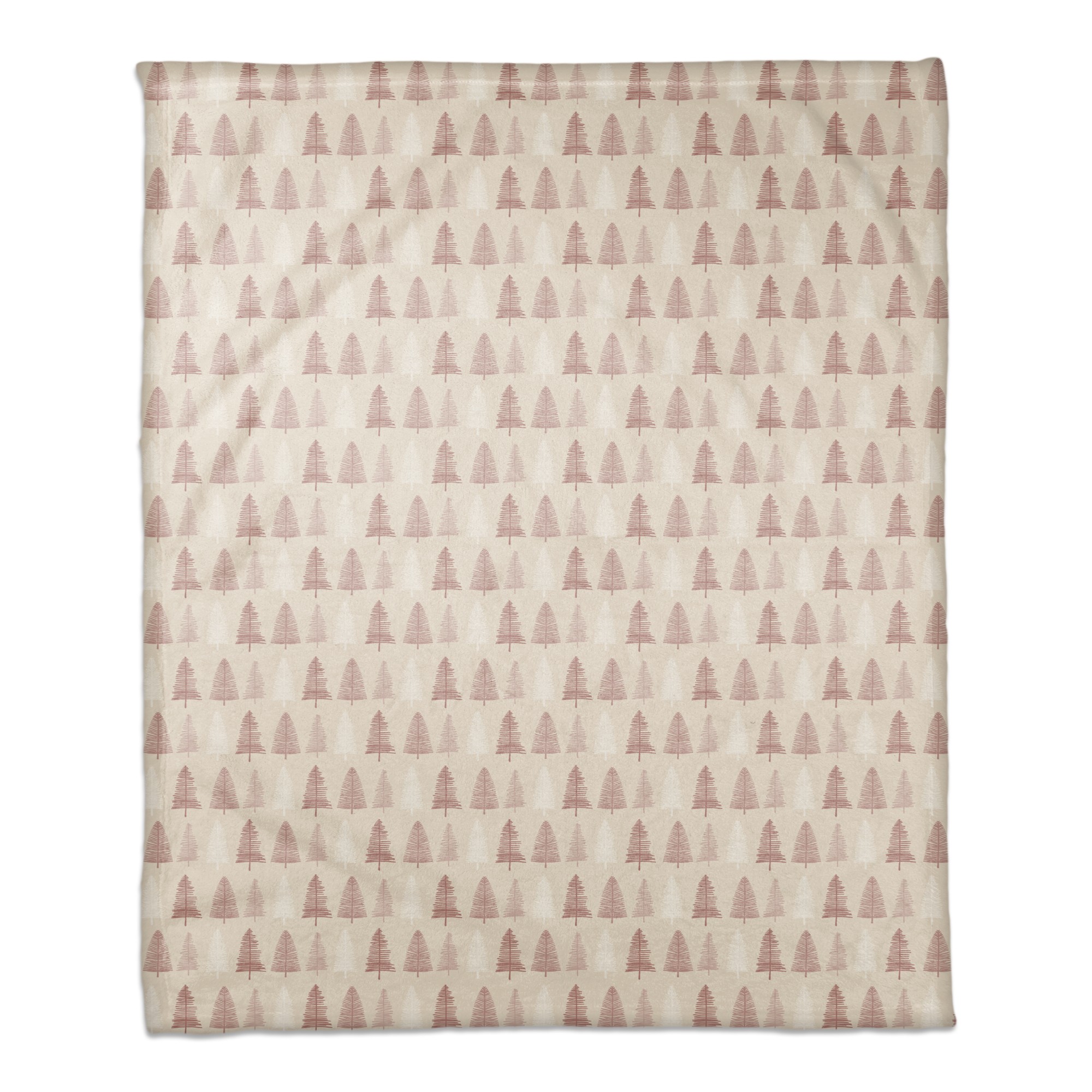 Light Blush Tree Pattern 50x60 Coral Fleece Blanket