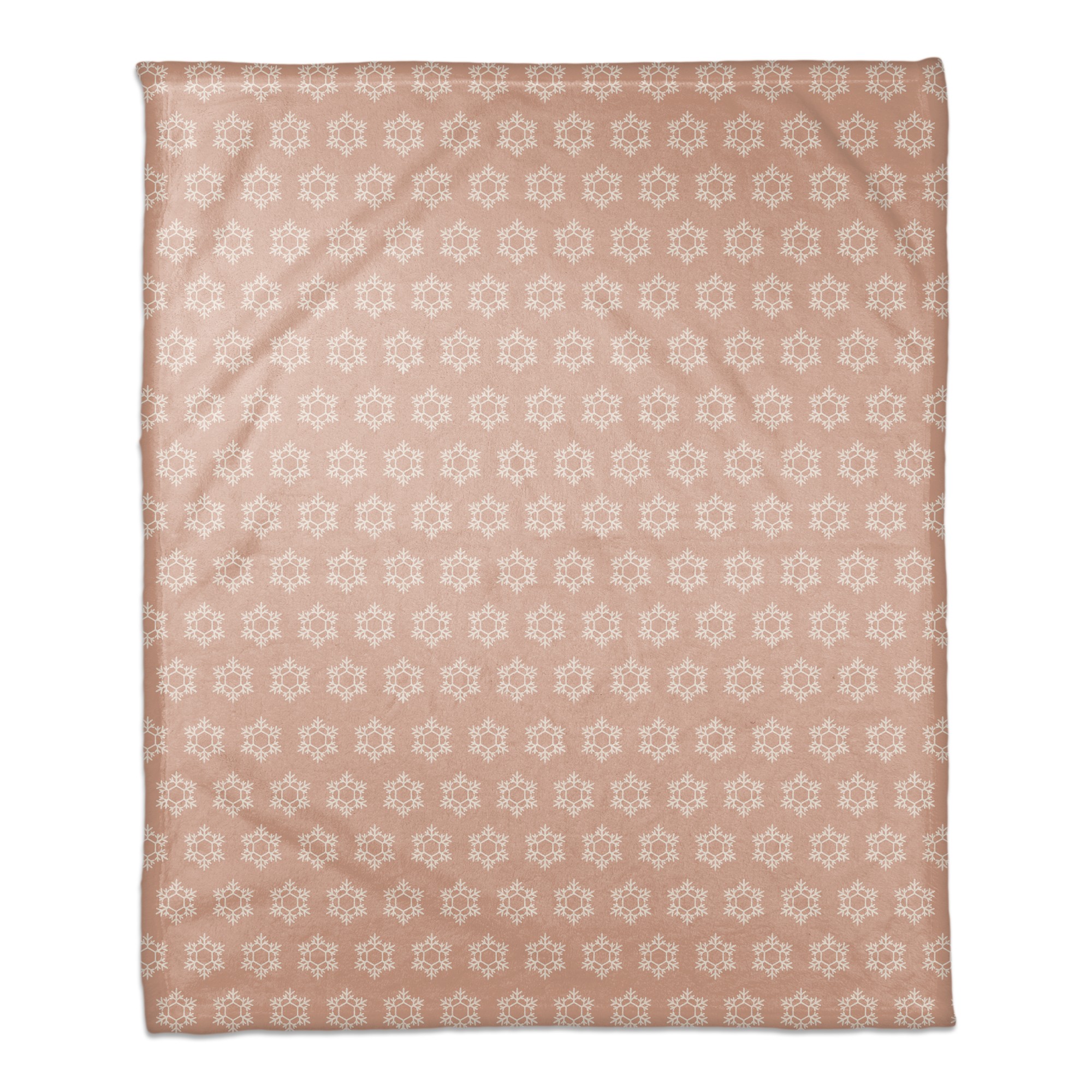 Snowflake Pattern on Blush 50x60 Coral Fleece Blanket