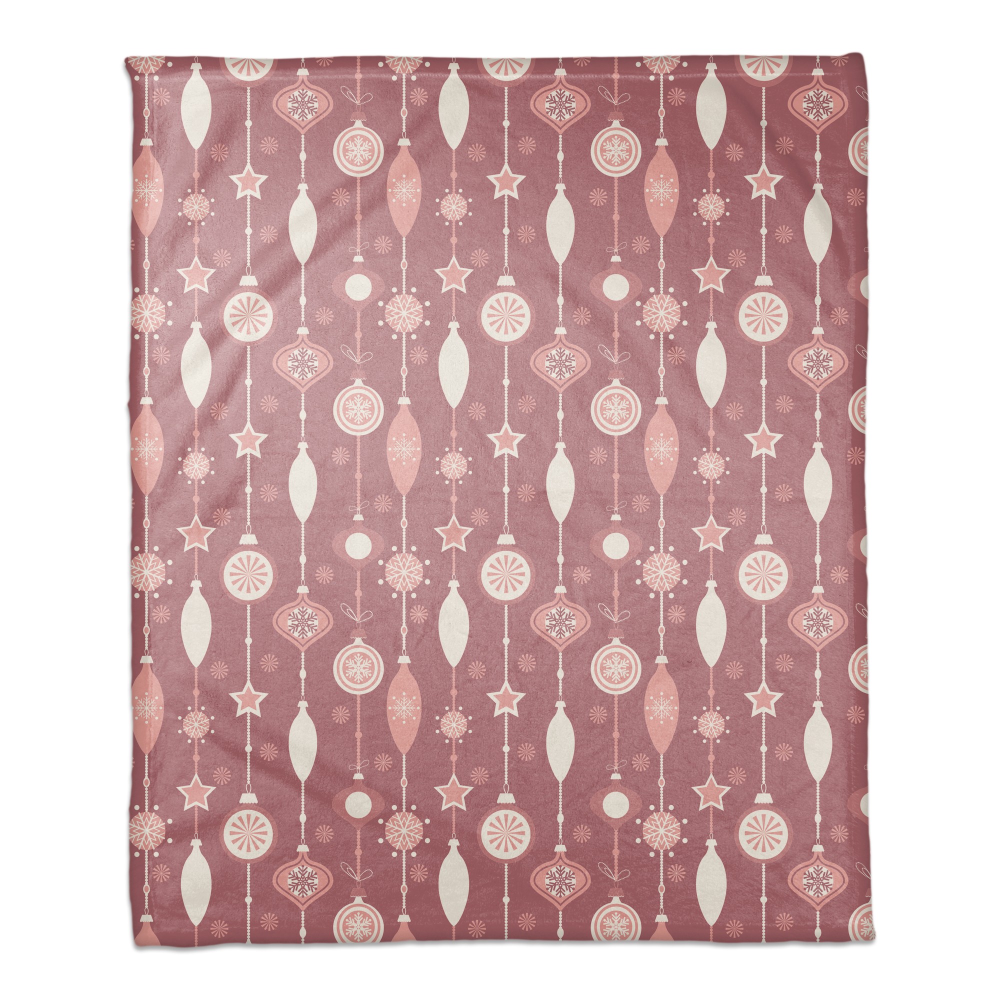 Multi Size Ornaments with Wine Tones 50x60 Coral Fleece Blanket