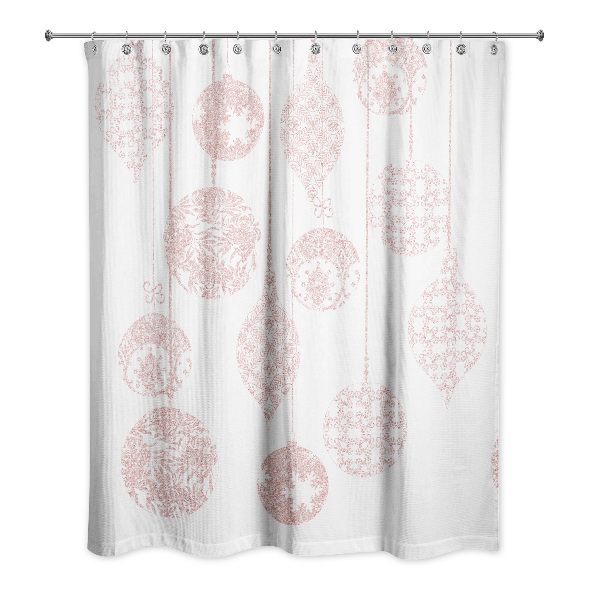 Sparkly Blush Ornaments 71x74 Shower Curtain