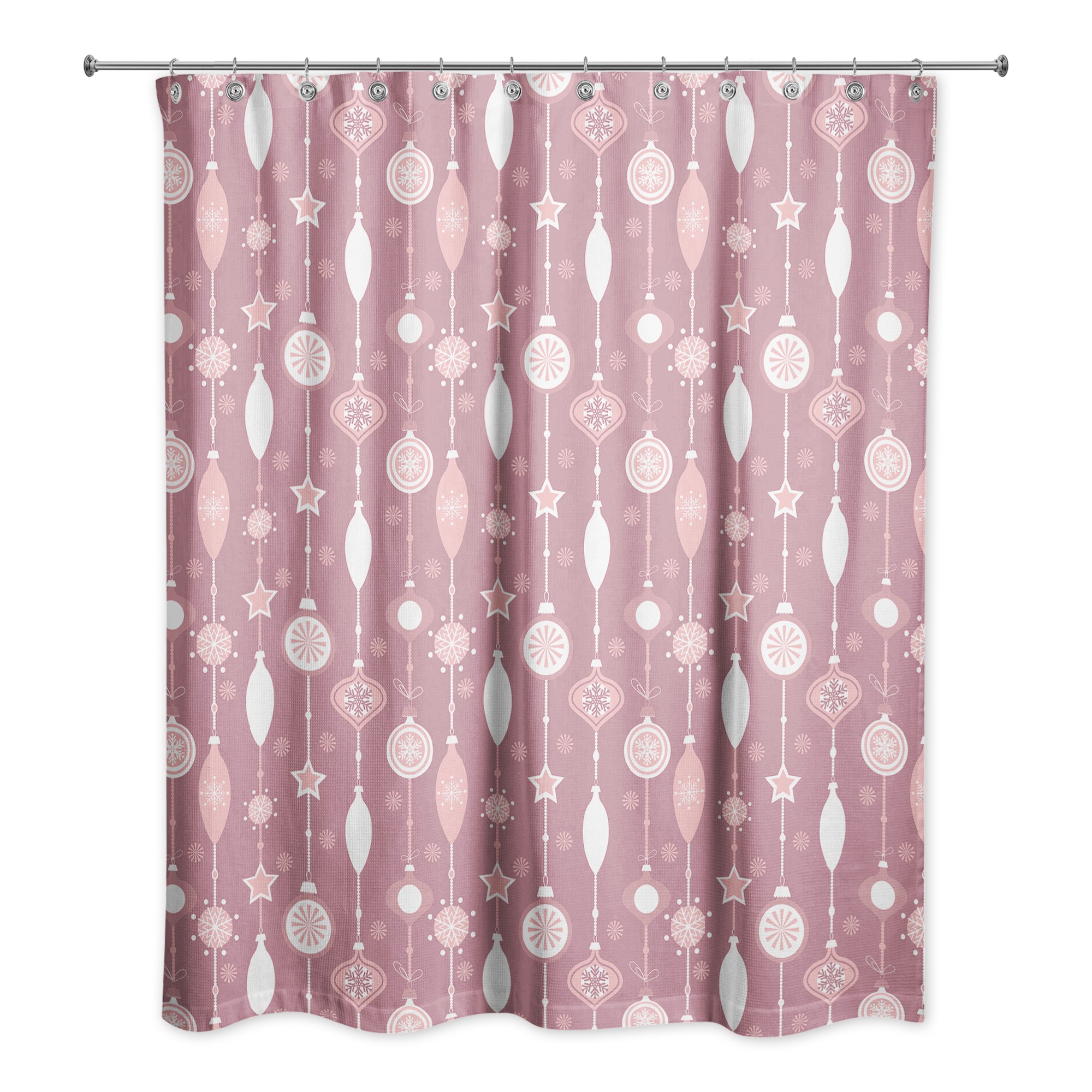 Multi Size Ornaments with Wine Tones 71x74 Shower Curtain