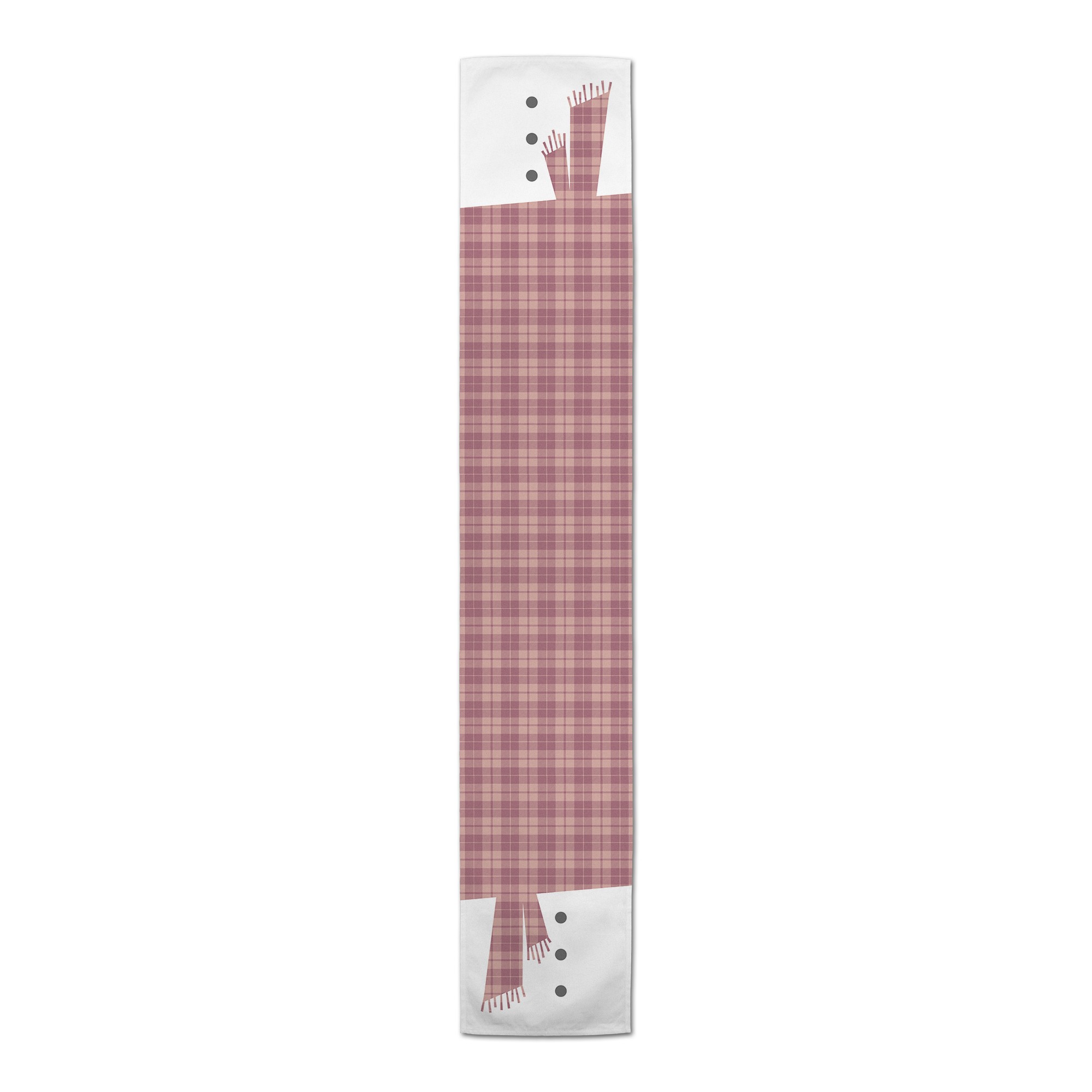 Pink Snowman Scarf and Buttons Tablecloth