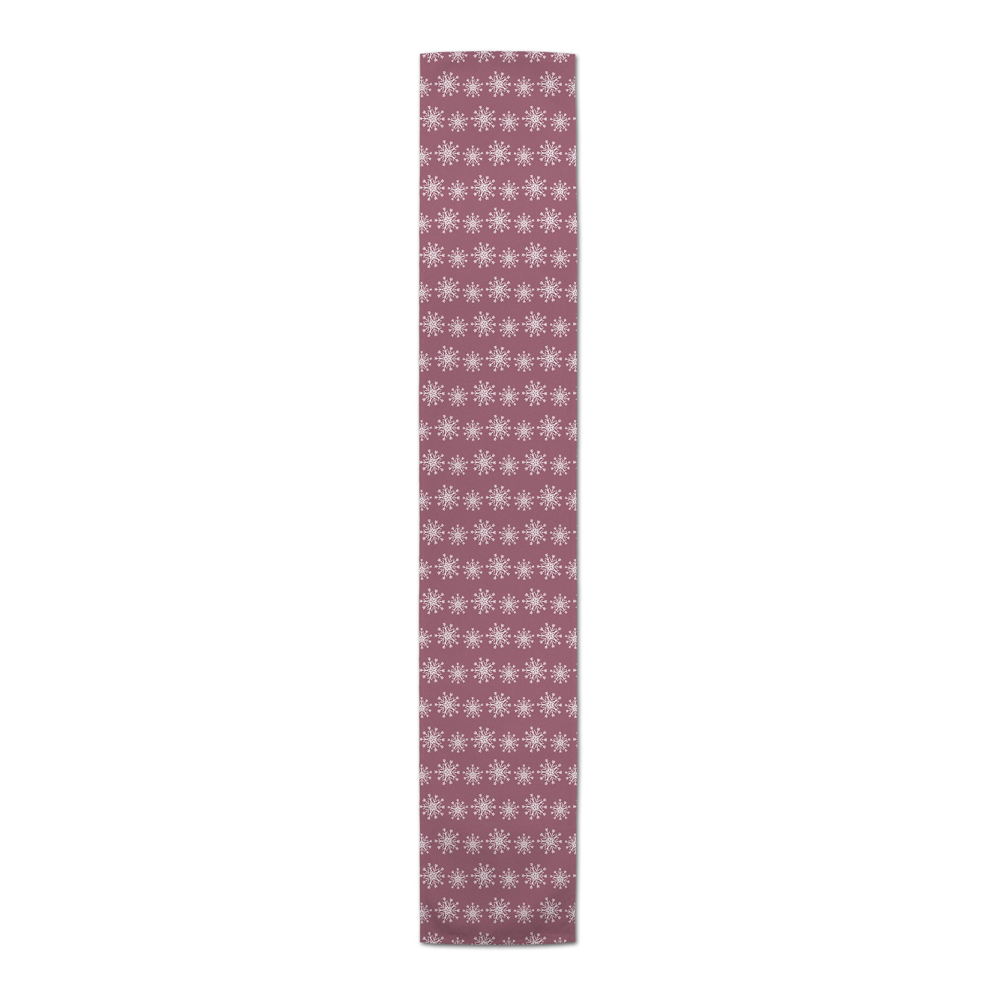 Snowflake Pattern on Wine Color Tablecloth