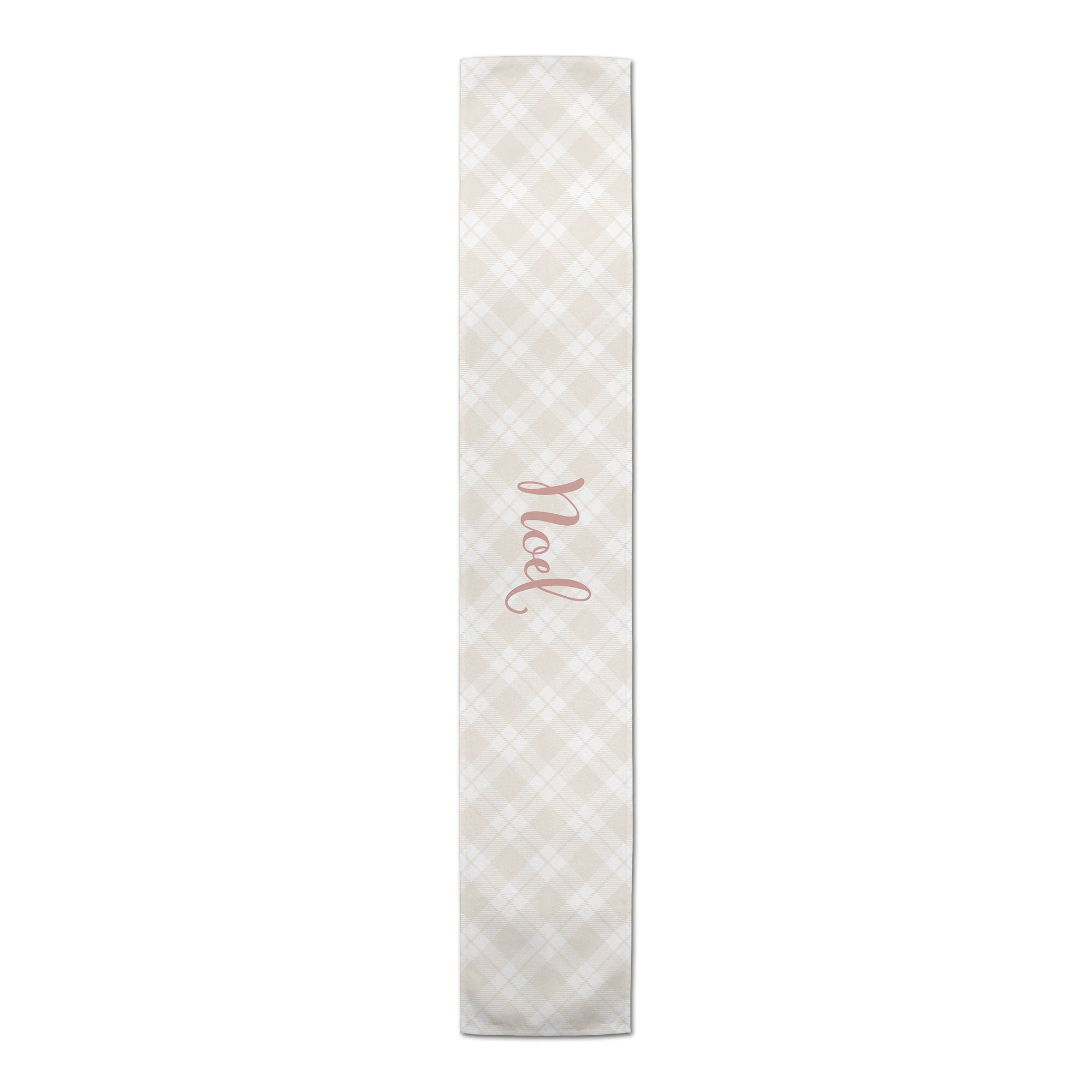 Blush Noel on Champagne Plaid Tablecloth