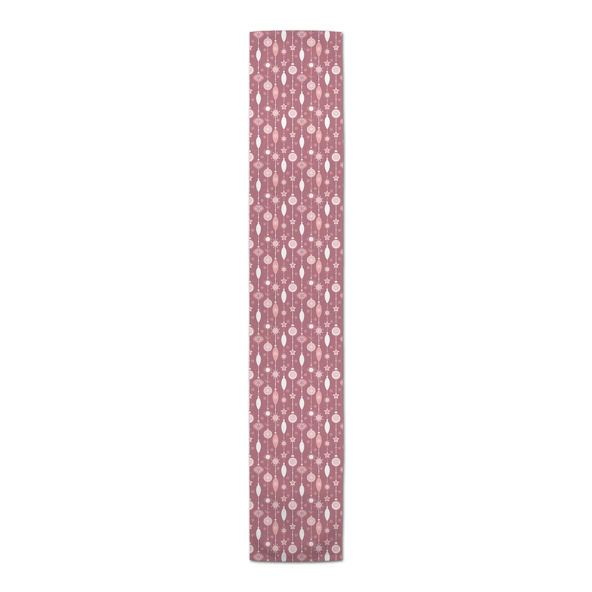 Multi Size Ornaments with Wine Tones Tablecloth