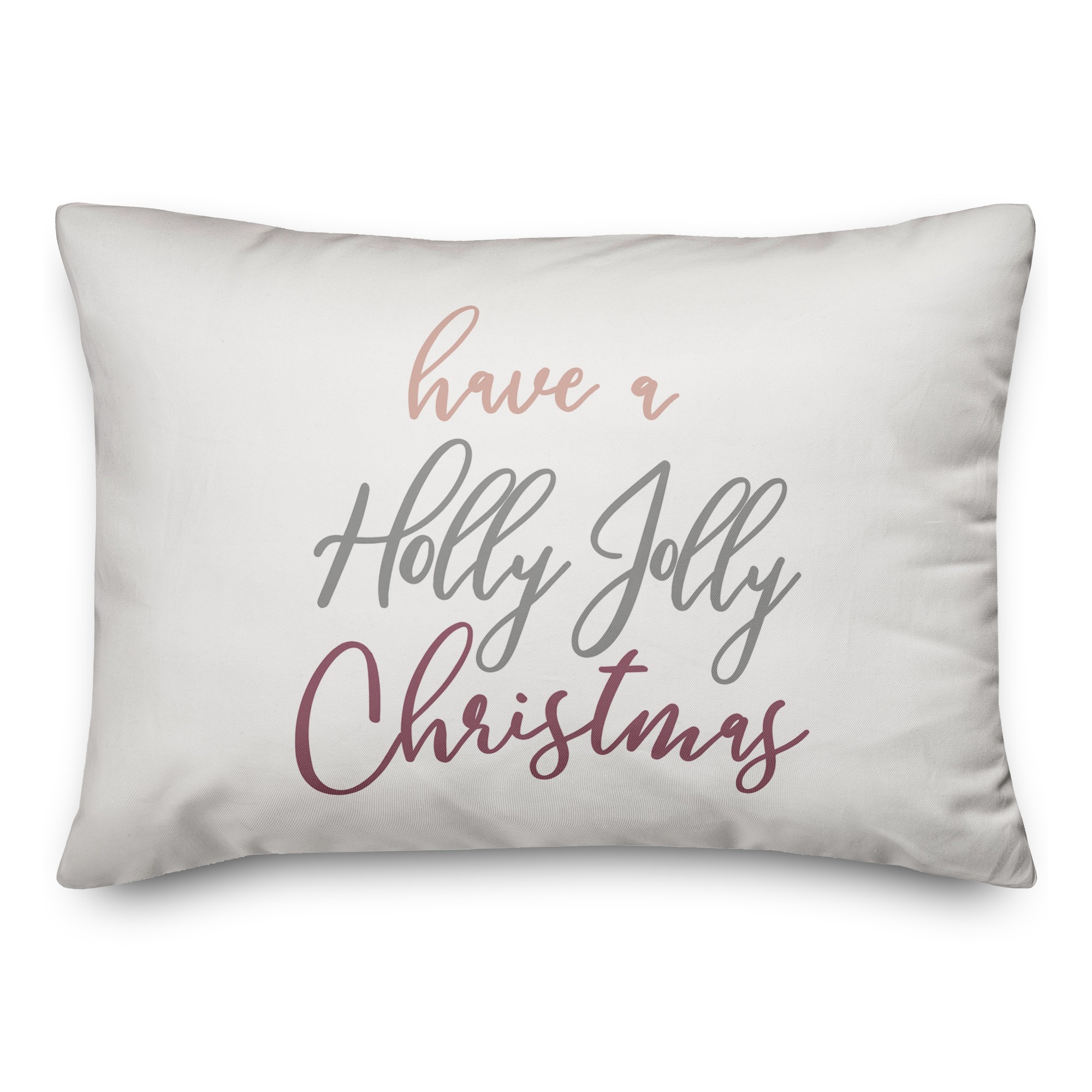 Fancy Holly Jolly Script 14x20 Spun Poly Pillow