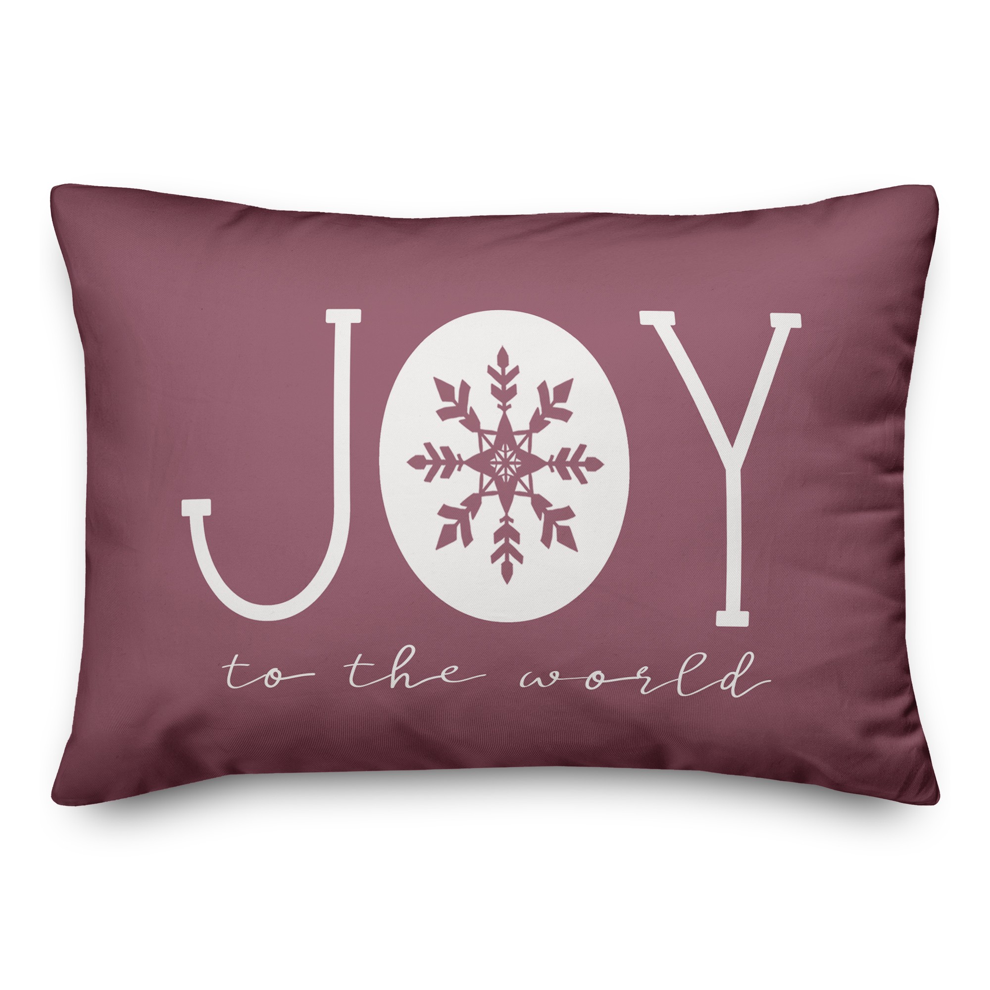 Joy to the World on Wine 14x20 Spun Poly Pillow