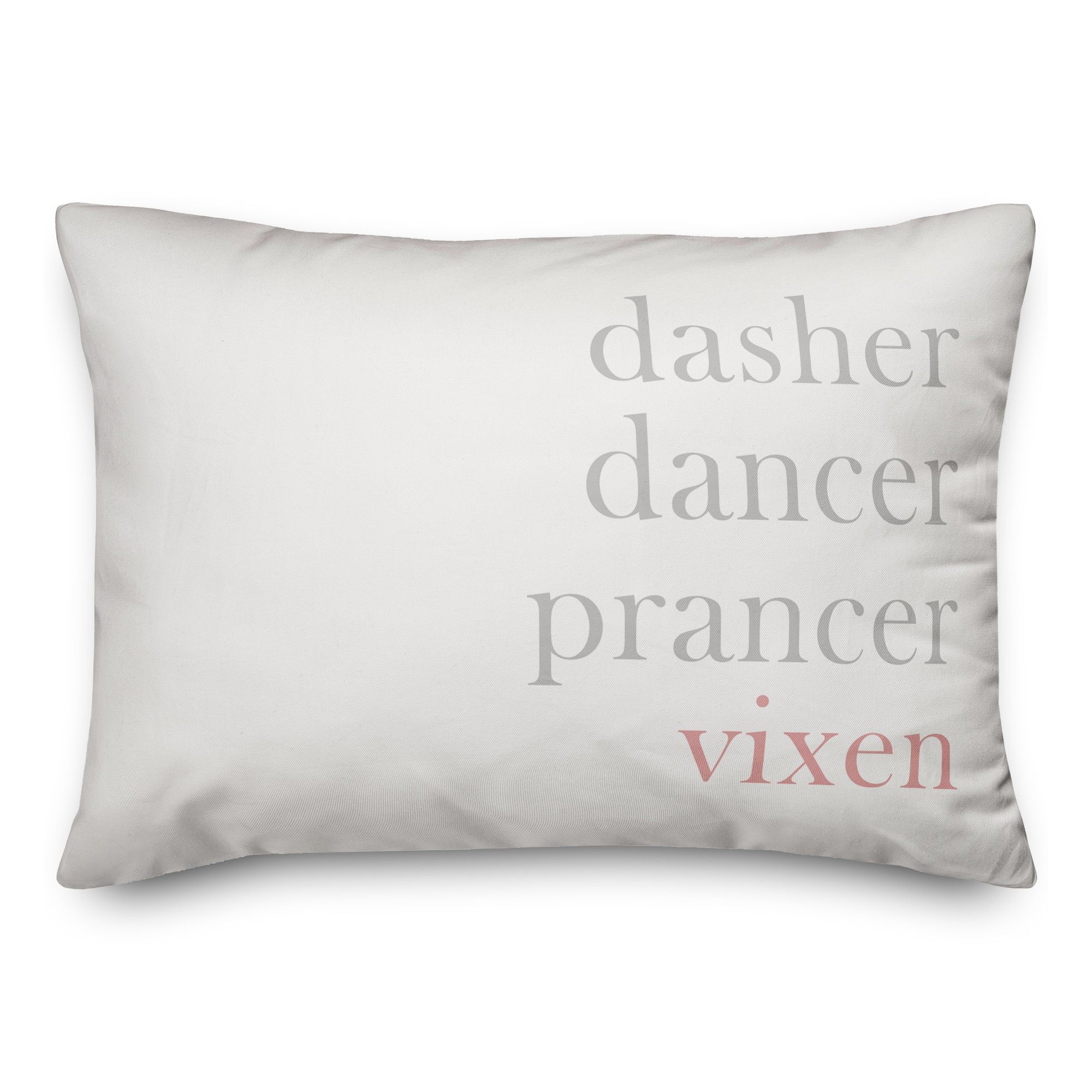 Reindeer Names with Pink Accents 14x20 Spun Poly Pillow