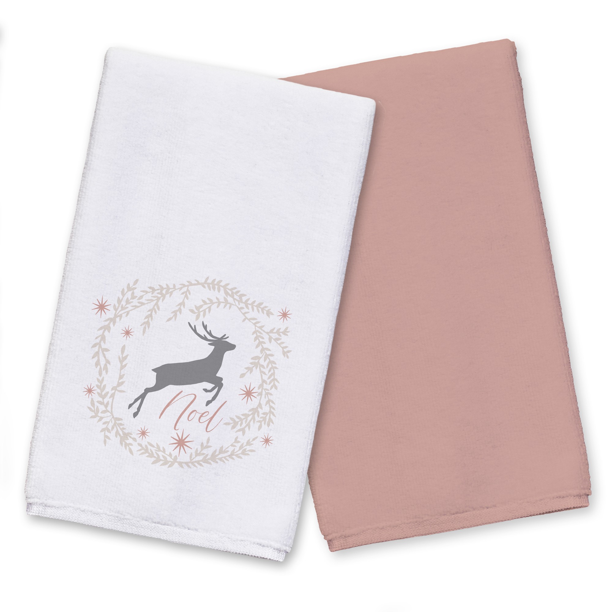Noel Deer with Champagne Wreath Textiles Collection