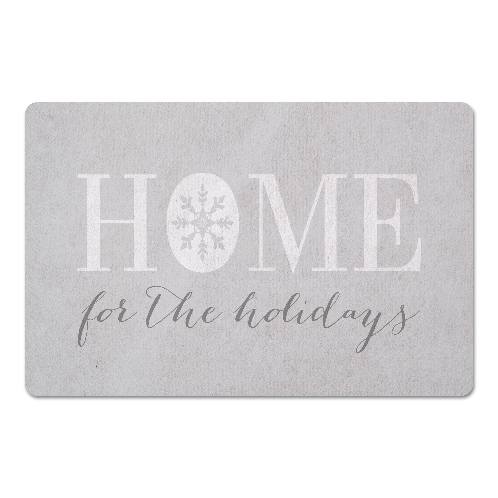 Home for the Holidays with Silver Snowflake 27x18 Floor Mat