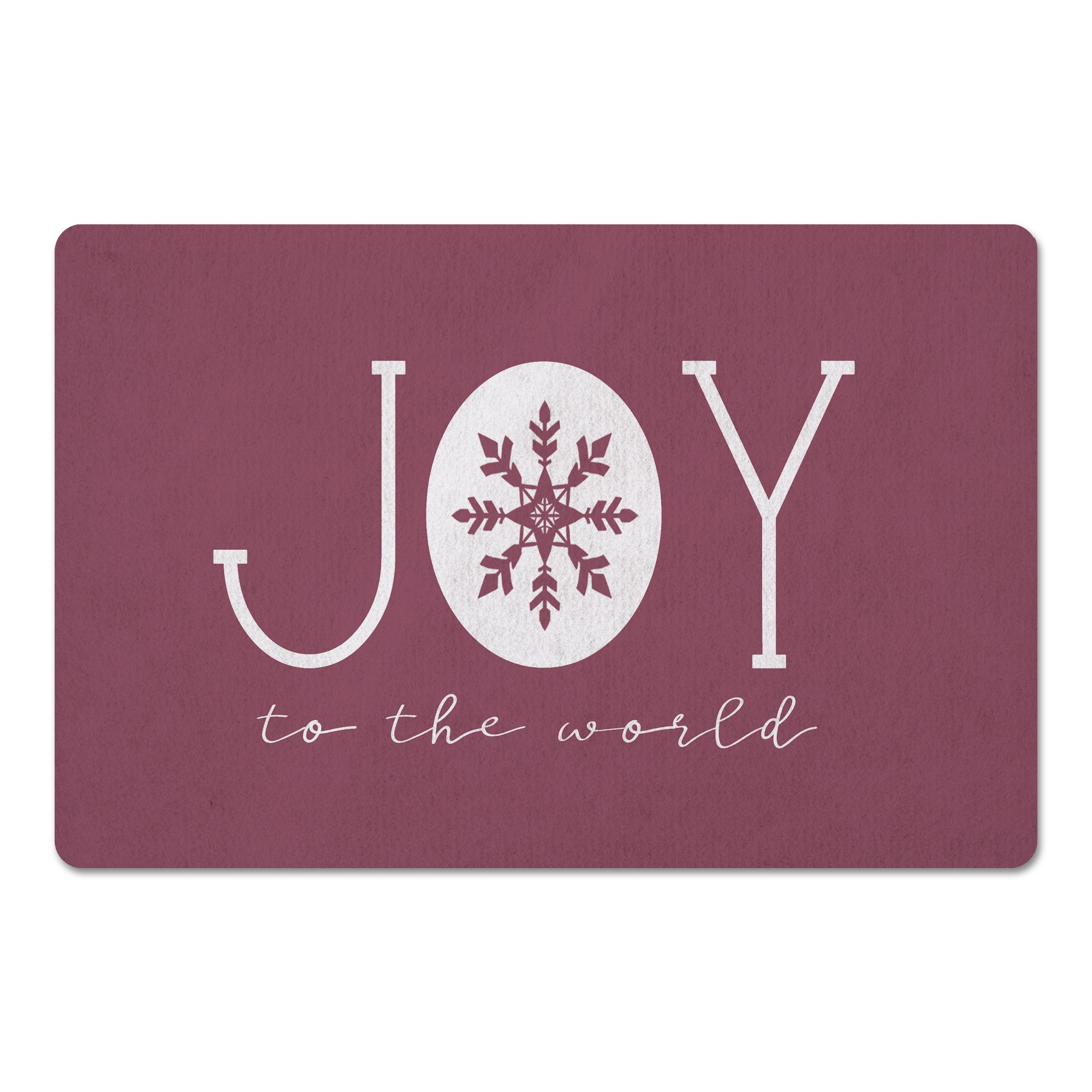 Joy to the World on Wine 27x18 Floor Mat