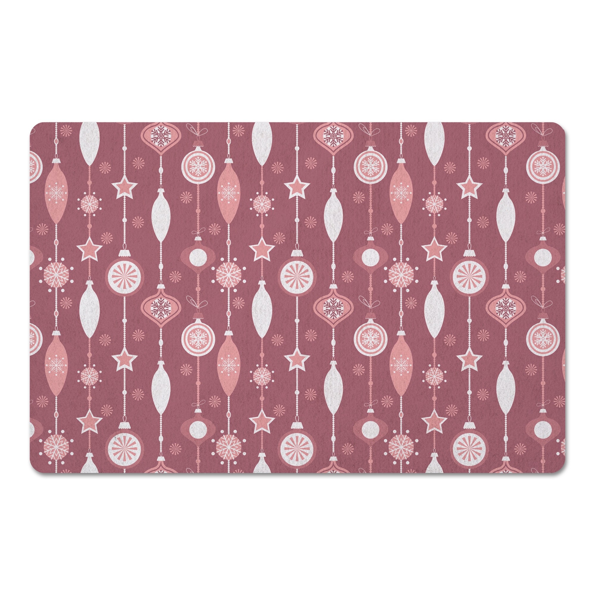 Multi Size Ornaments with Wine Tones 27x18 Floor Mat