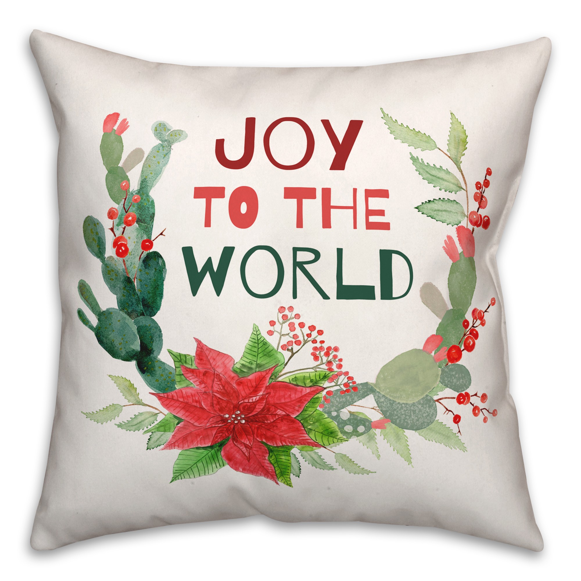Joy to the World 18x18 Spun Poly Pillow