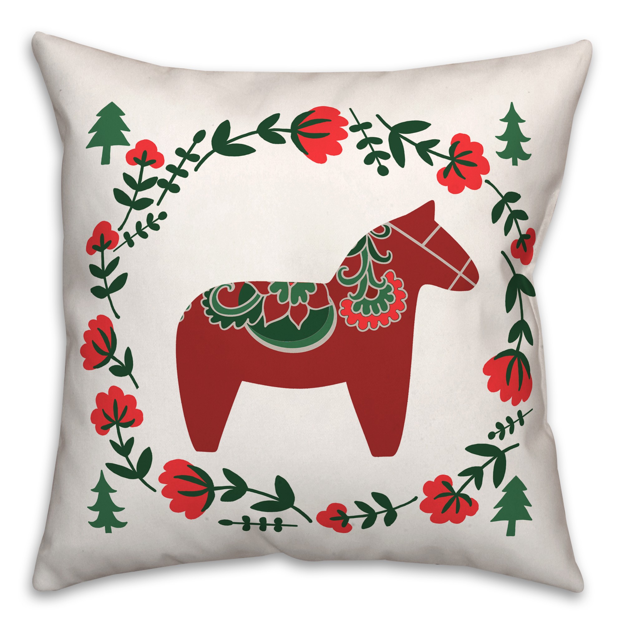 Christmas Donkey 18x18 Spun Poly Pillow