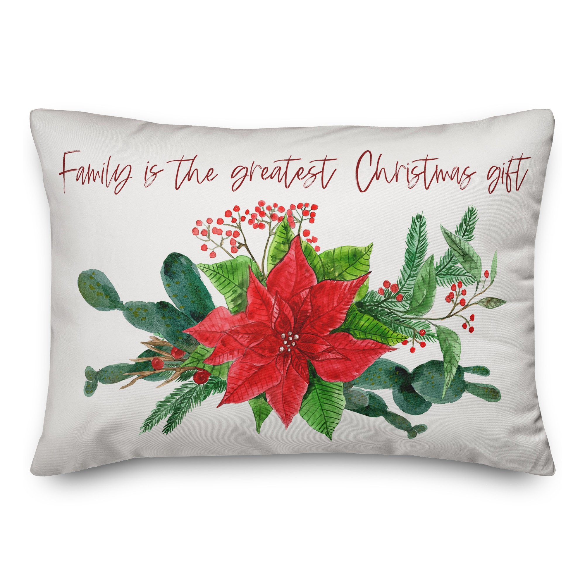 Family is the Greatest Christmas Gift 14x20 Spun Poly Pillow