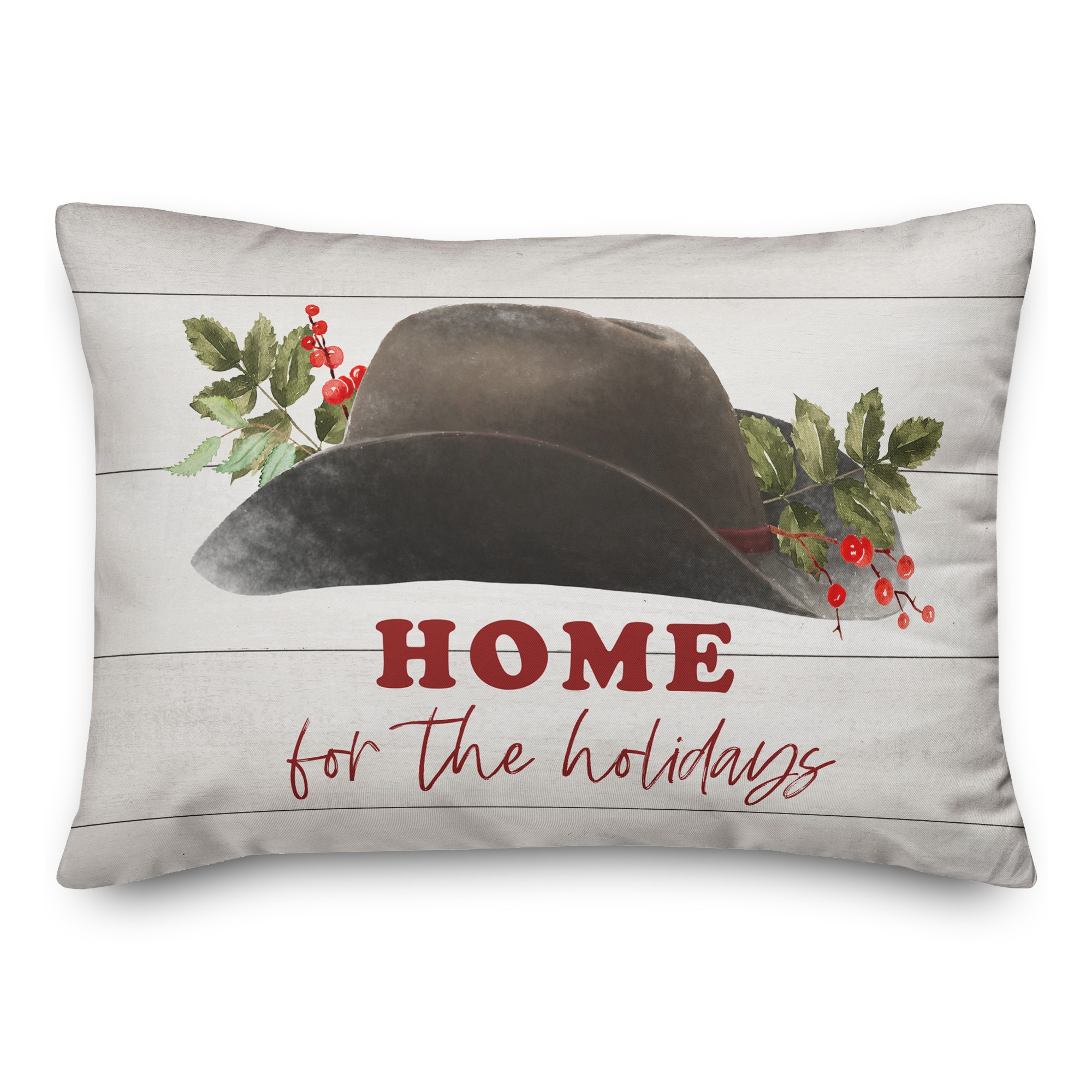 Home for the Holidays Hat 14x20 Spun Poly Pillow