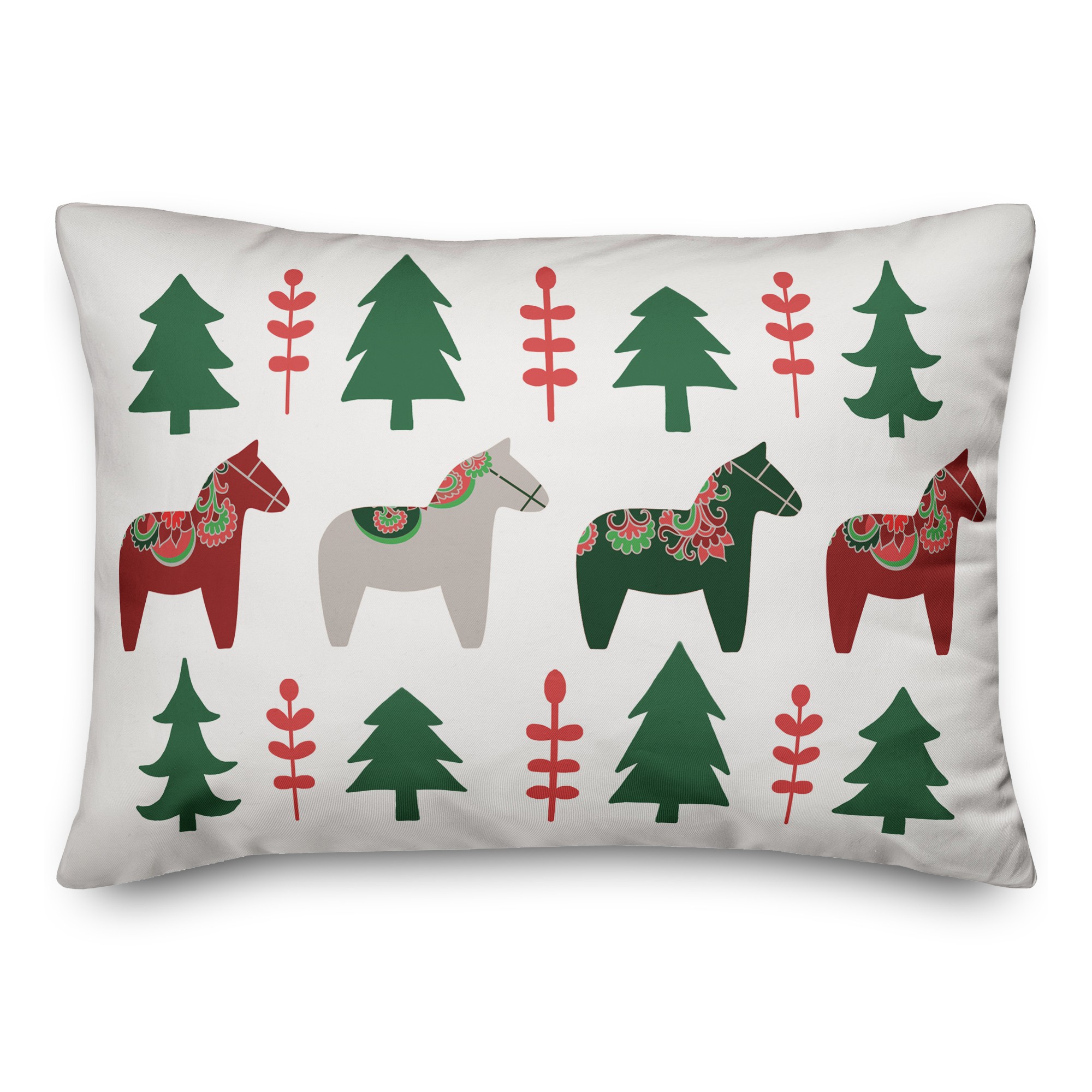 Christmas Donkey Pattern 14x20 Spun Poly Pillow