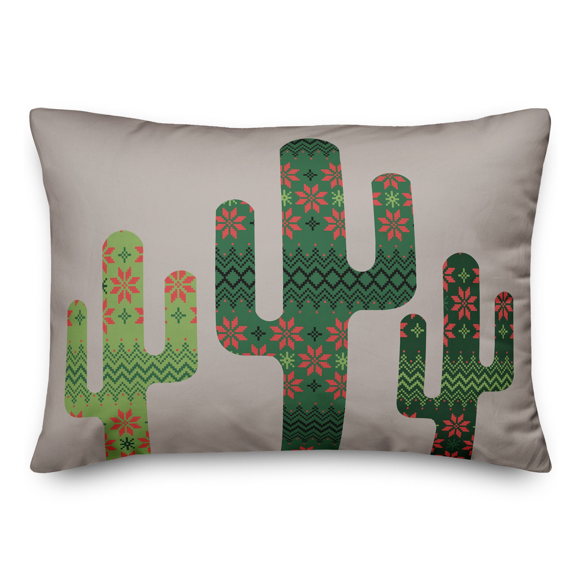 Christmas Cacti Pattern 14x20 Spun Poly Pillow