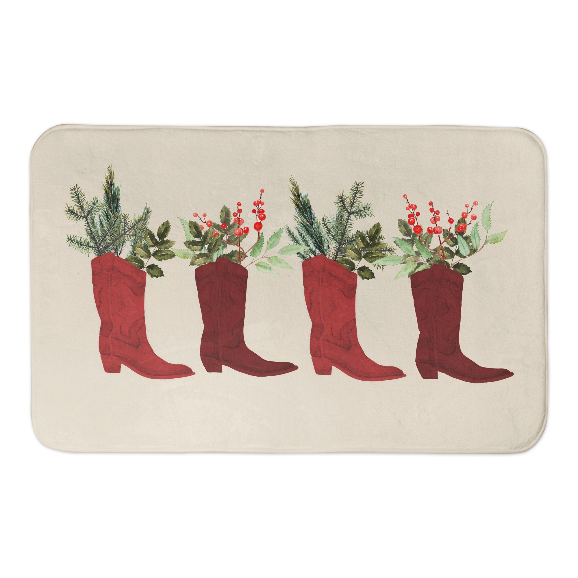 Christmas Boots 34x21 Bath Mat