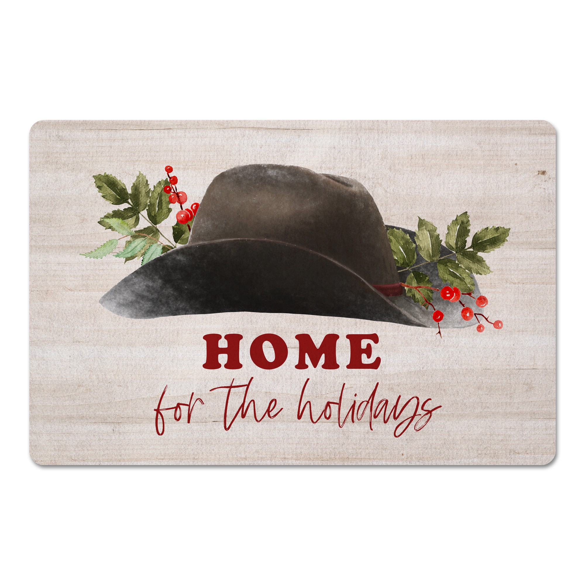 Home for the Holidays Hat 27x18 Floor Mat