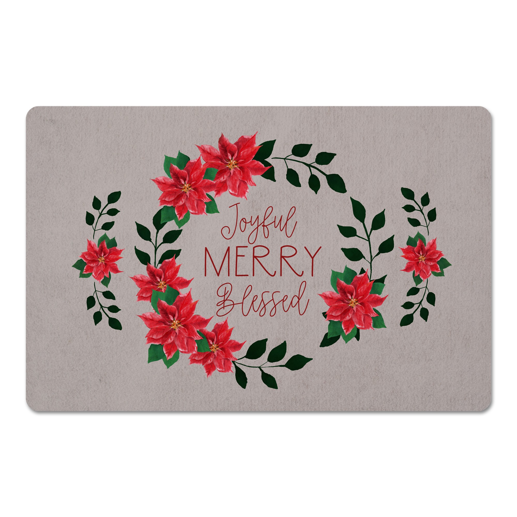 Joyful Merry Blessed Wreath 27x18 Floor Mat