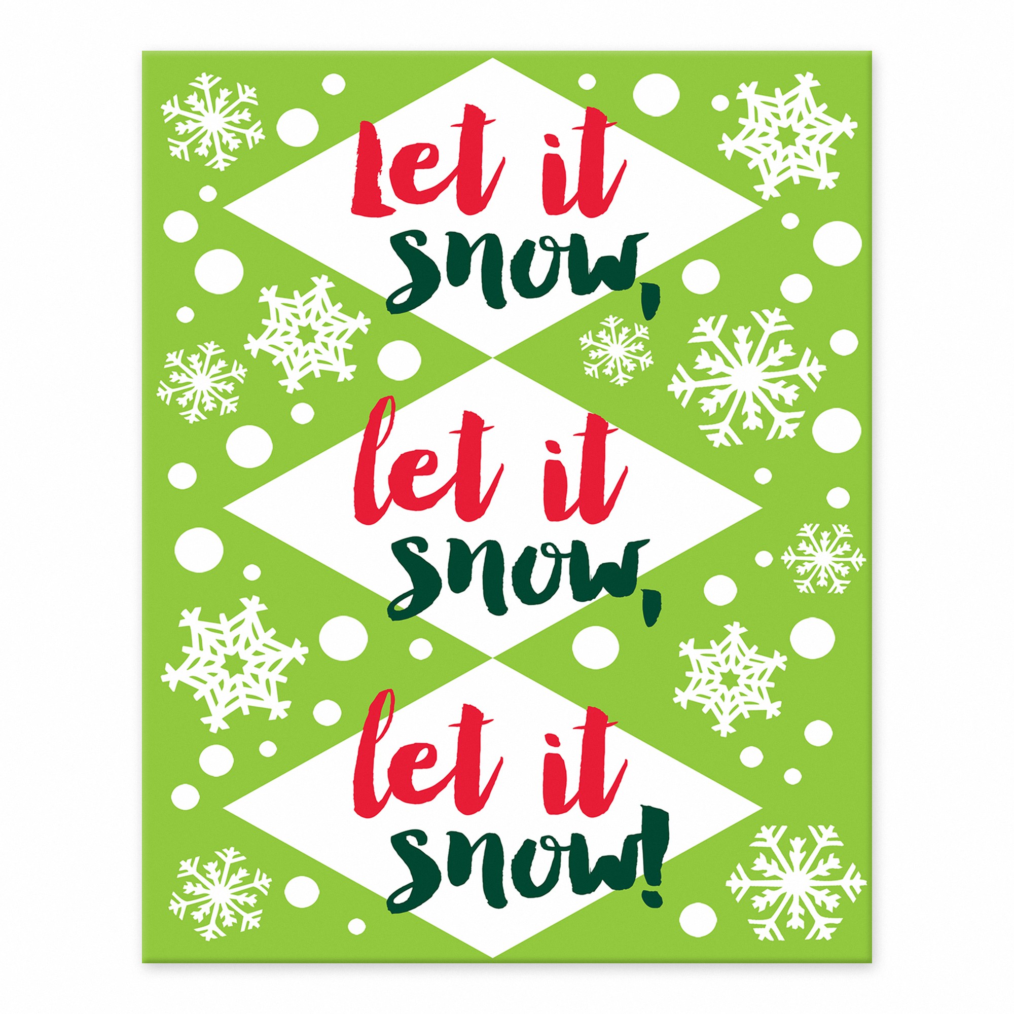 Let it Snow Lime Green 10x8 Tabletop Canvas