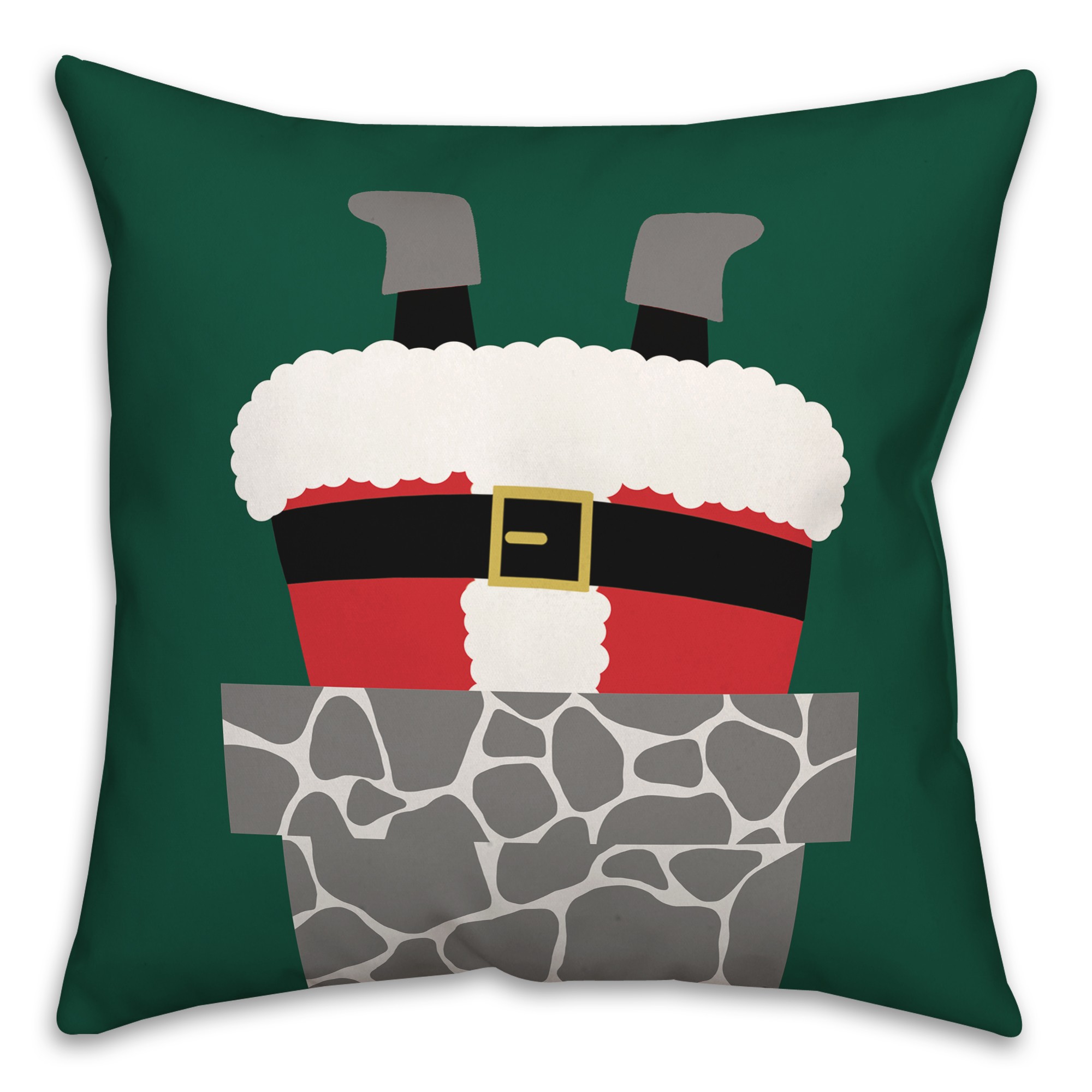 Santa Down the Chimney 18x18 Spun Poly Pillow