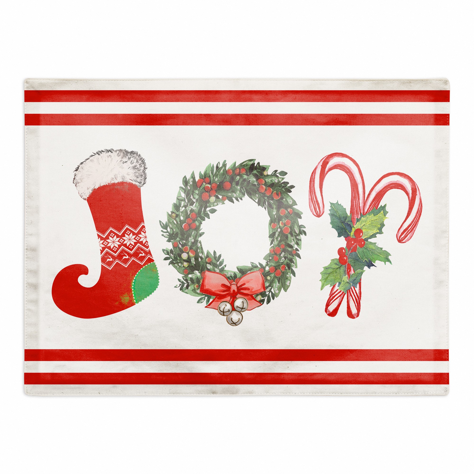 Joy Christmas Icons 18x14 Poly Twill Placemat