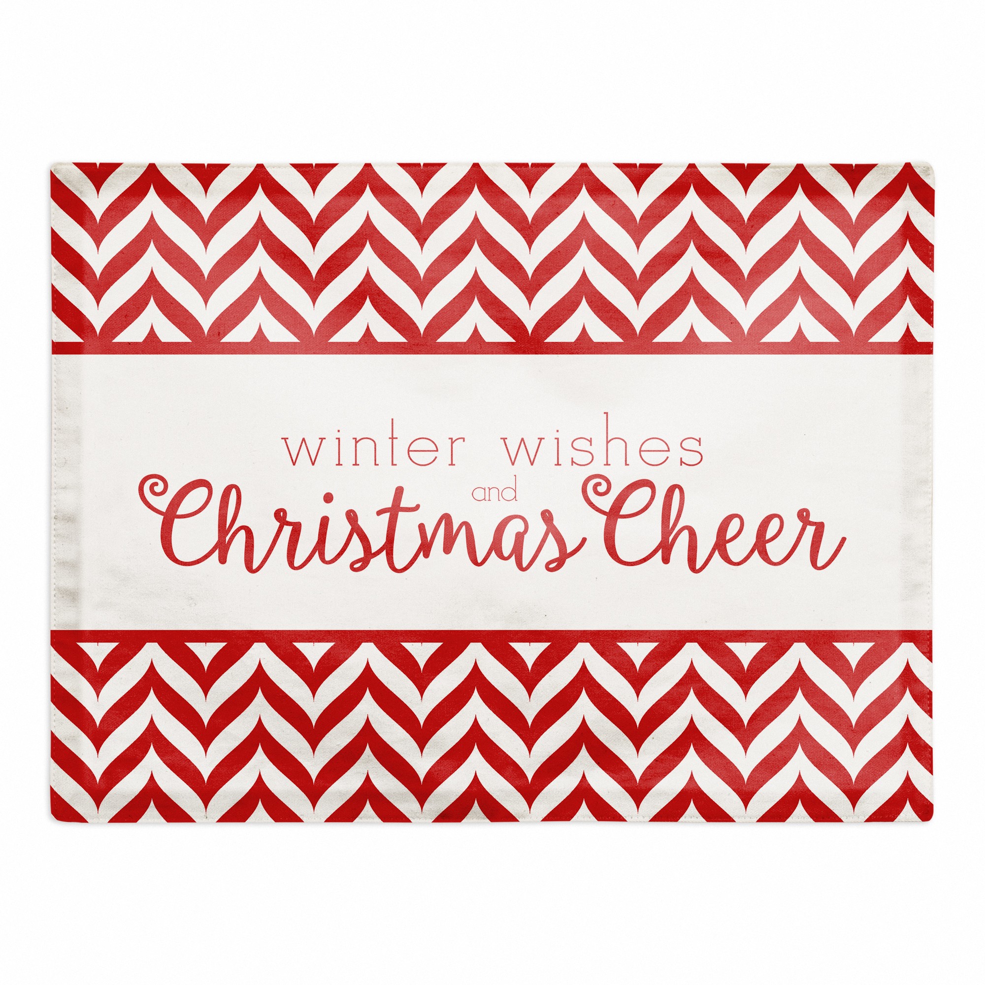 Candy Stripe Christmas Cheer 18x14 Poly Twill Placemat