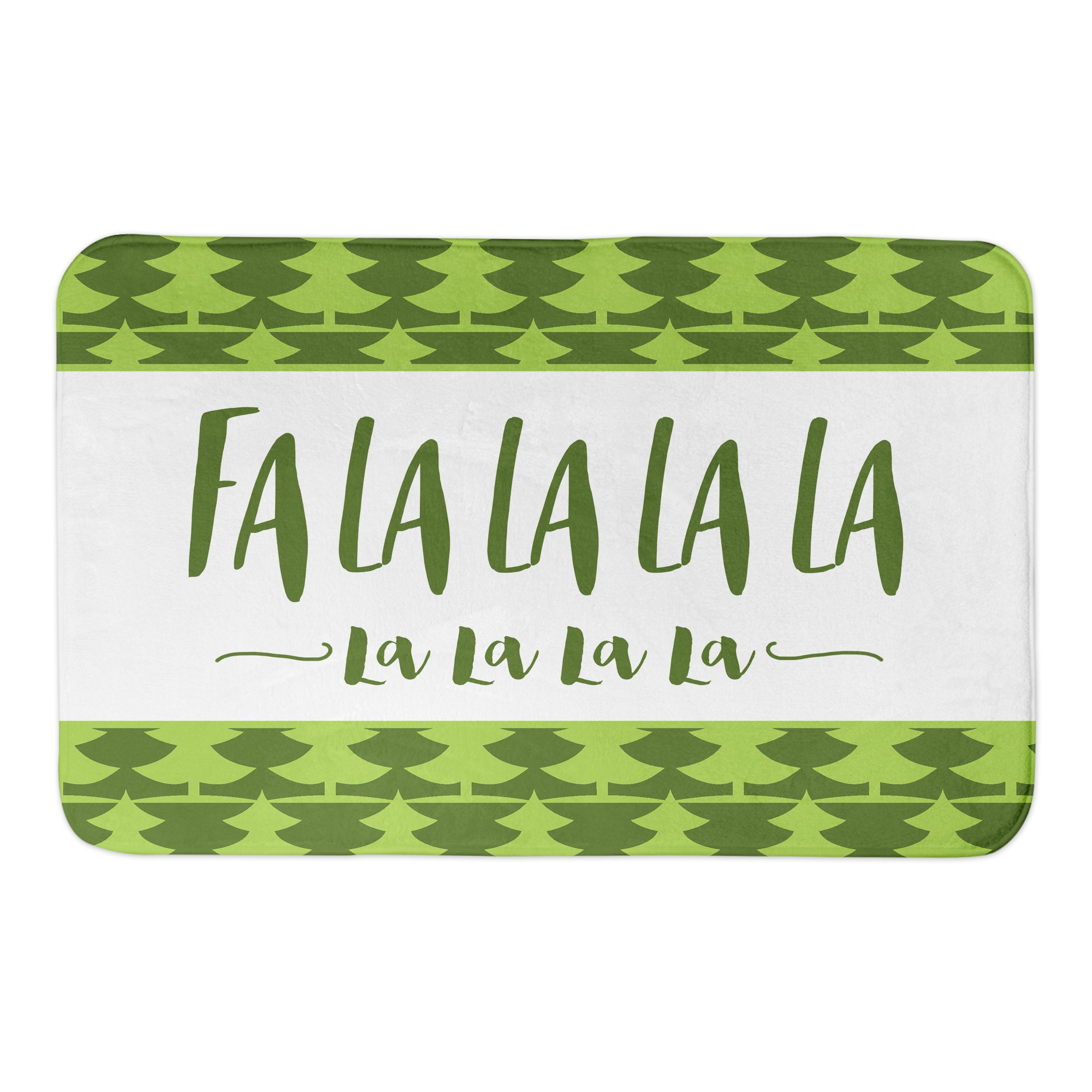 Falalala Christmas Tree Pattern 34x21 Bath Mat