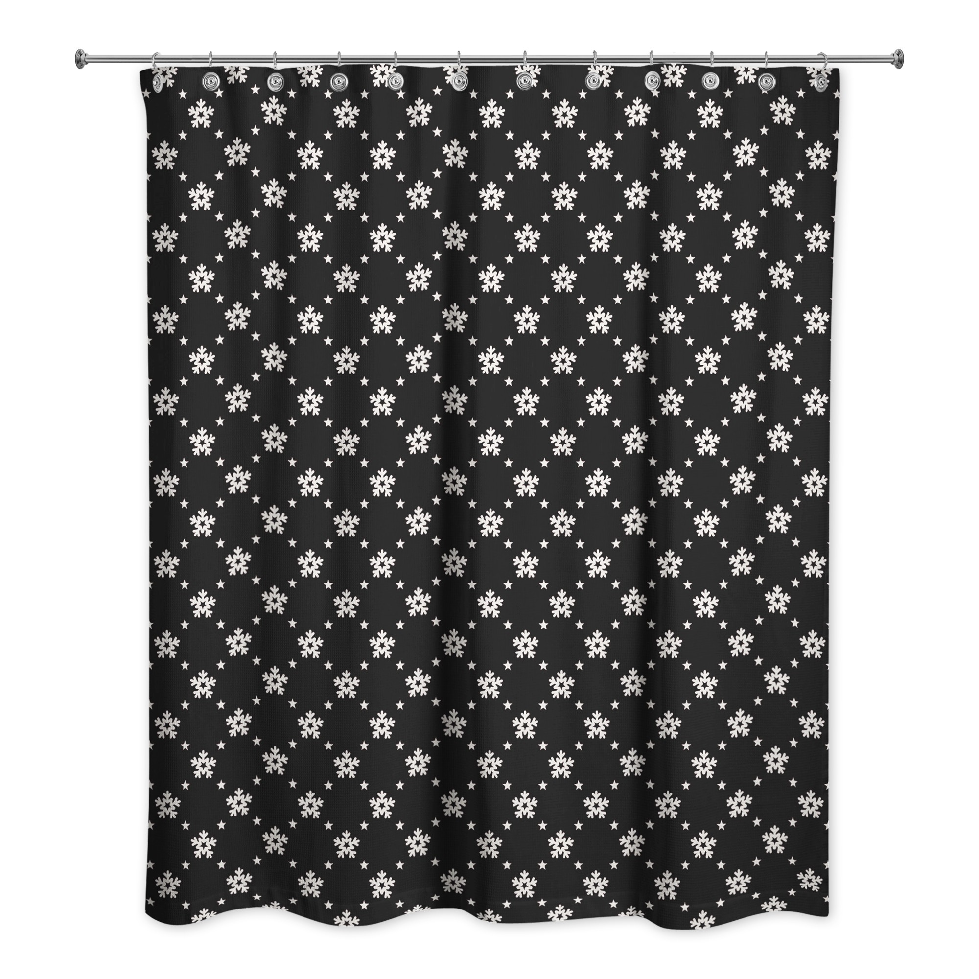 Stars and Snow Pattern 71x74 Shower Curtain