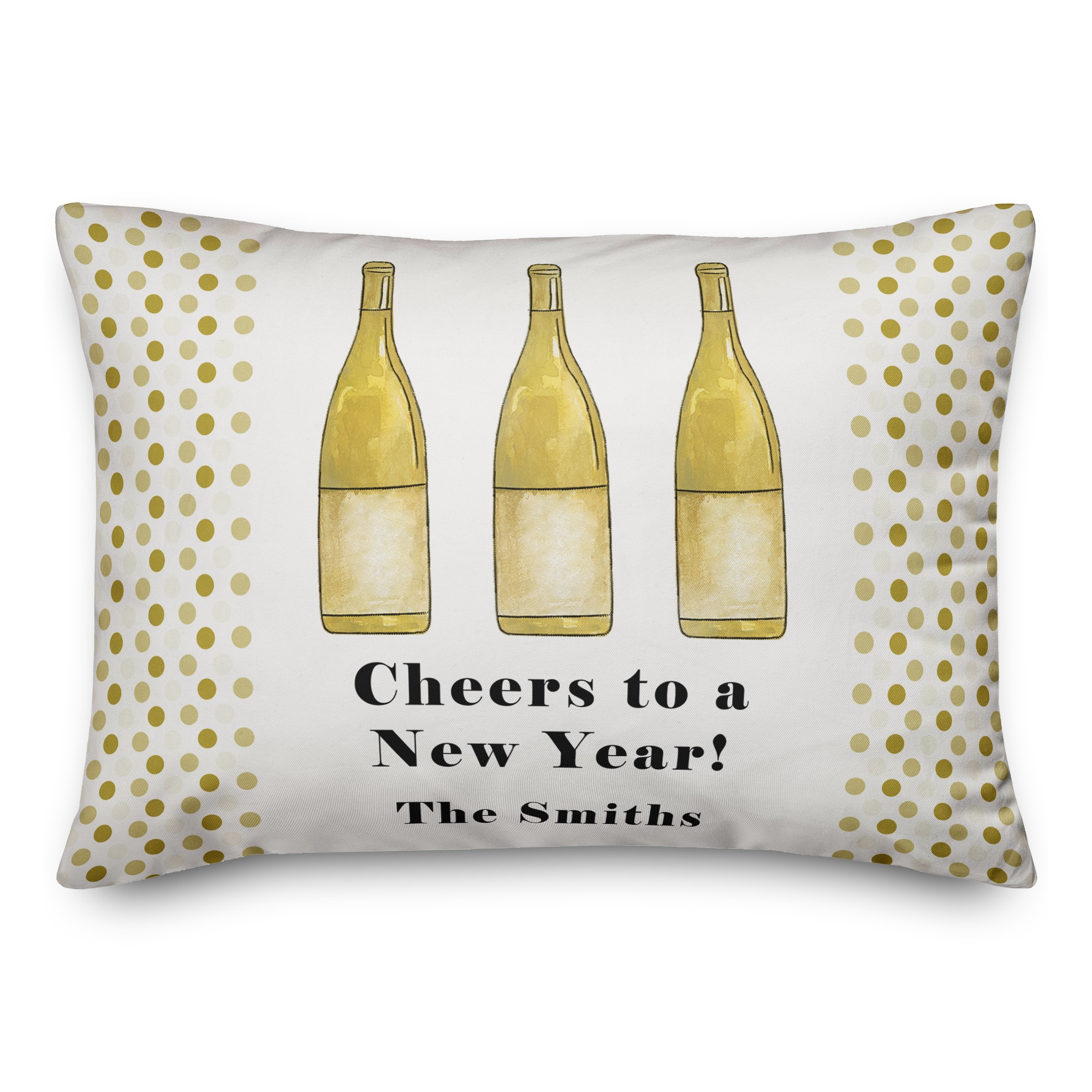 Cheers to a New Year 14x20 Personalized Spun Poly Pillow
