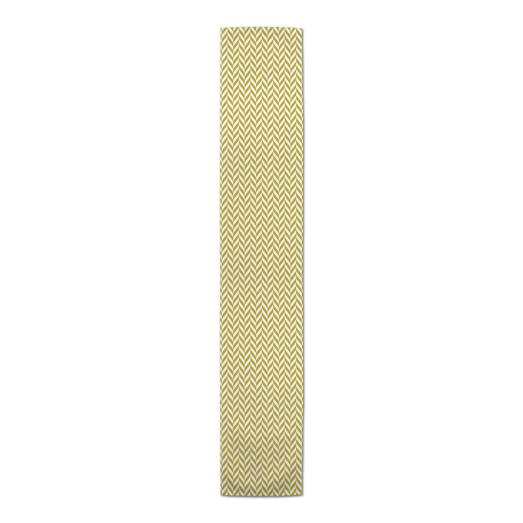 Gold and White Chevron Runner