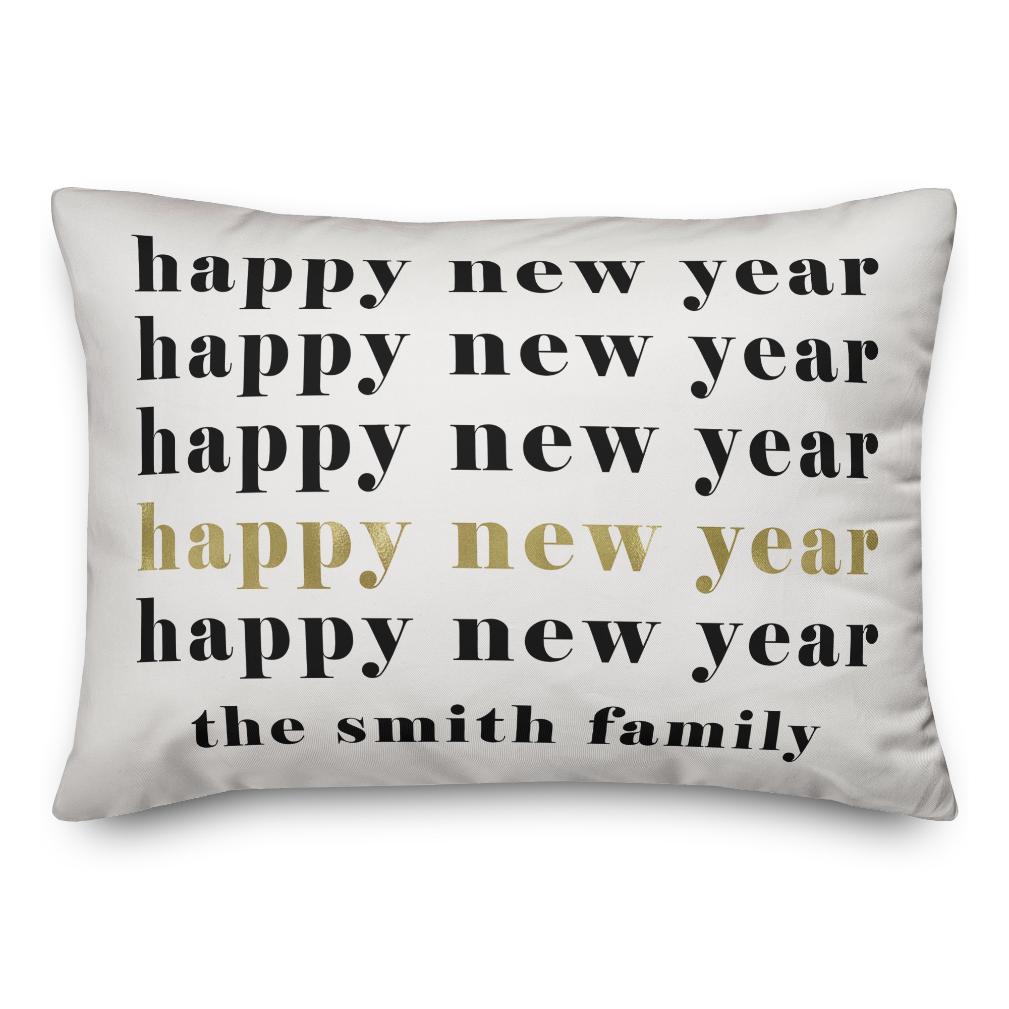 Happy New Year 14x20 Personalized Spun Poly Pillow