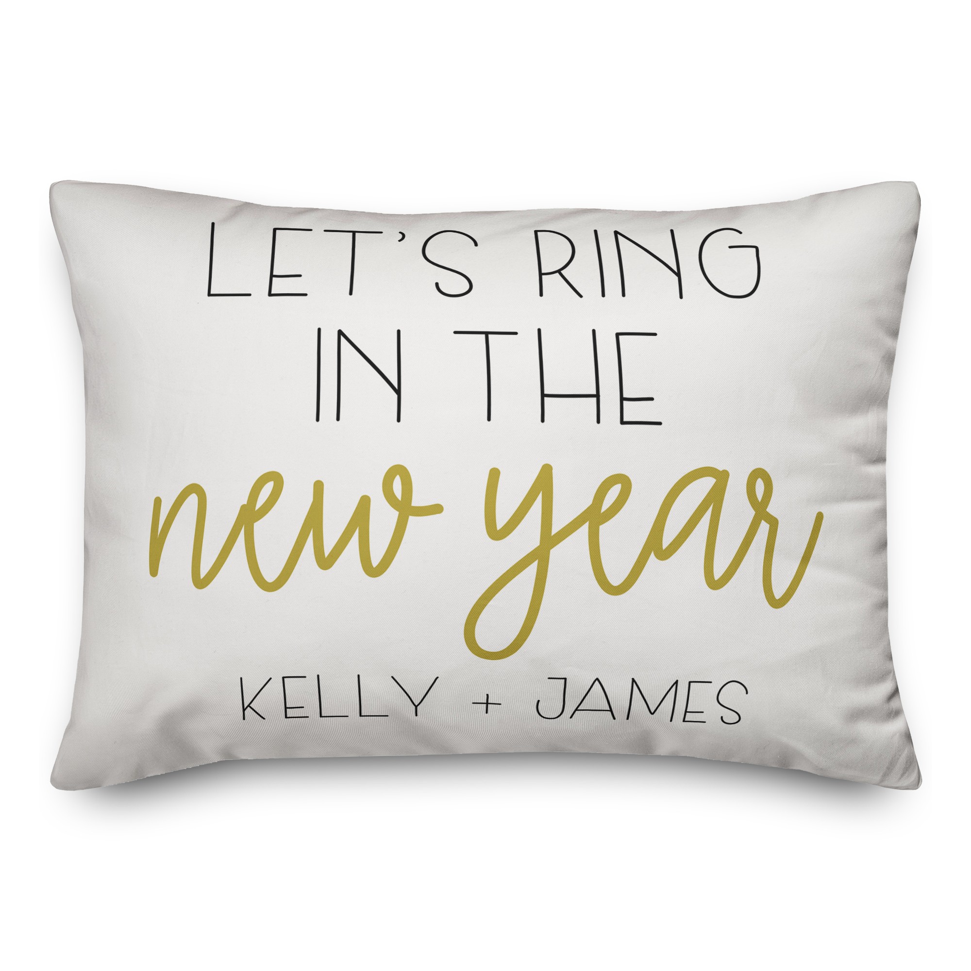 Ring in the New Year 14x20 Personalized Spun Poly Pillow