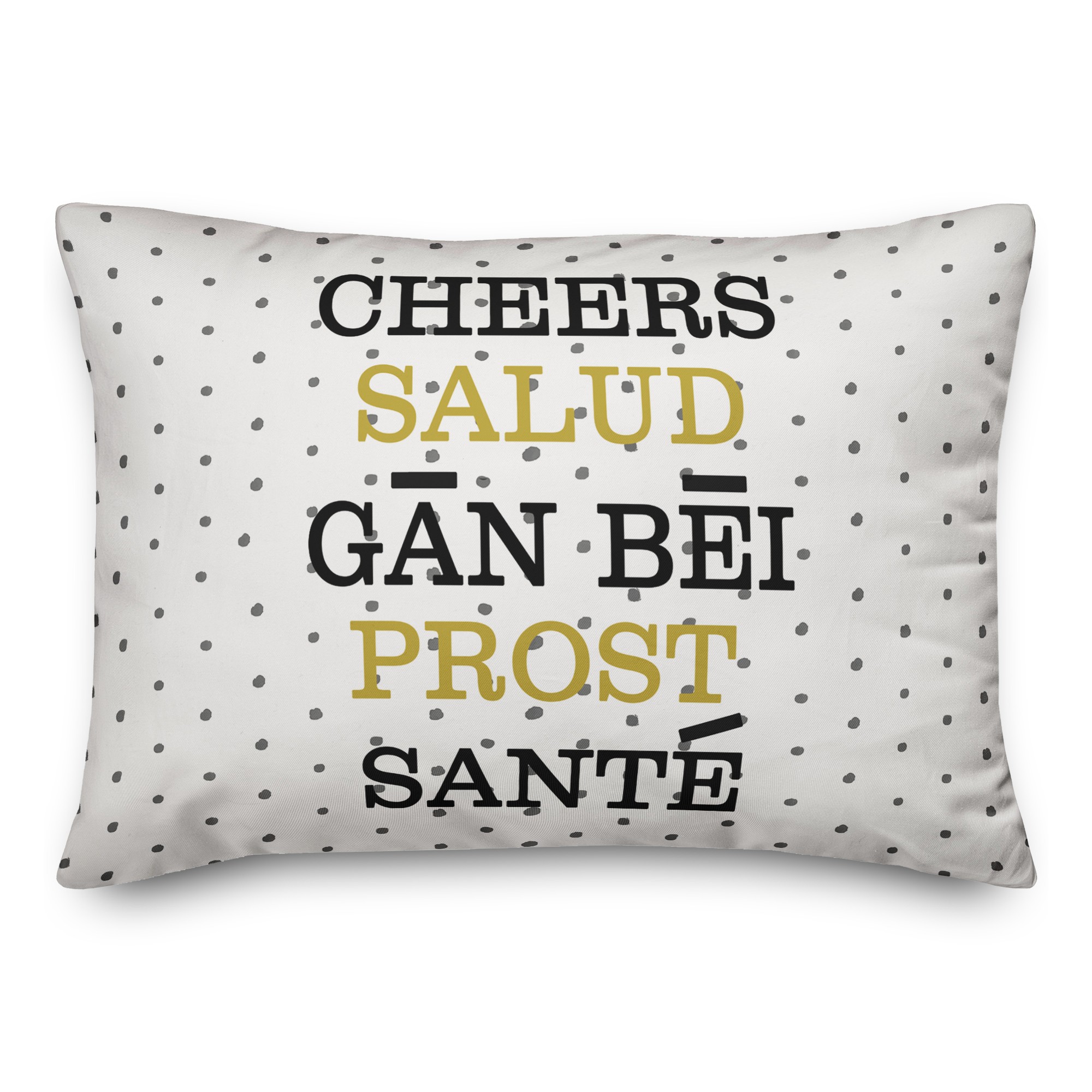 Cheers Languages 14x20 Spun Poly Pillow