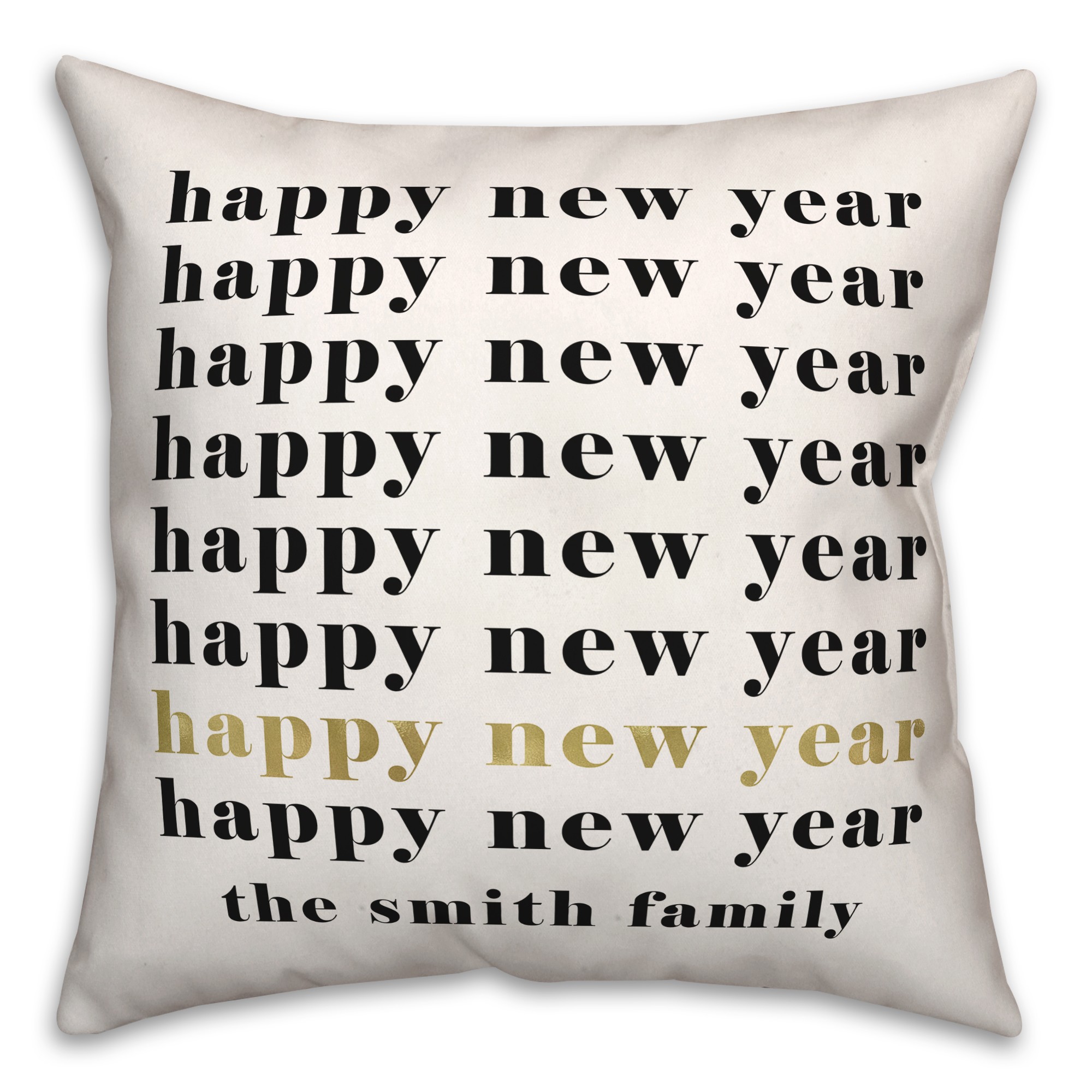 Happy New Year 18x18 Personalized Spun Poly Pillow
