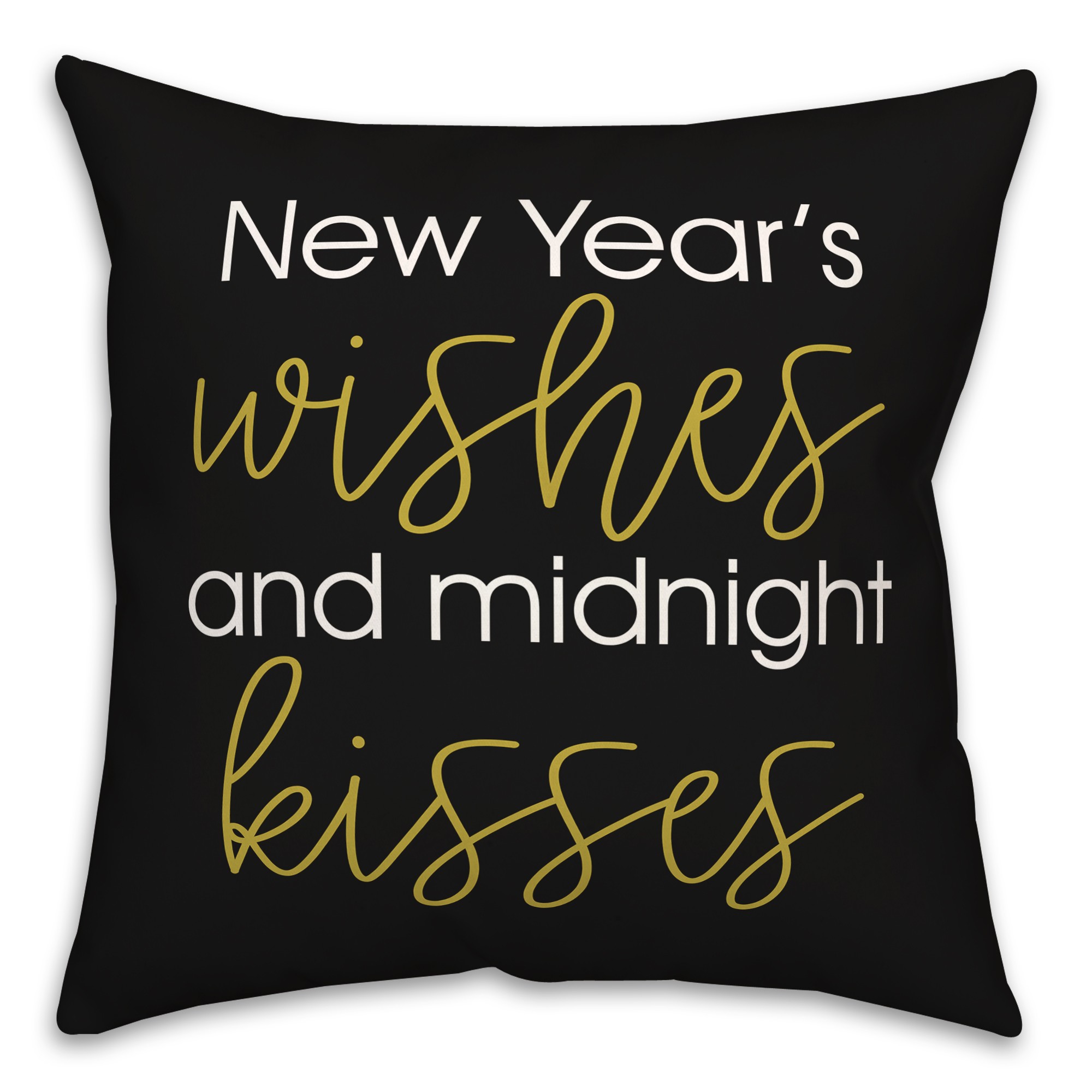 New Years Wishes 18x18 Spun Poly Pillow